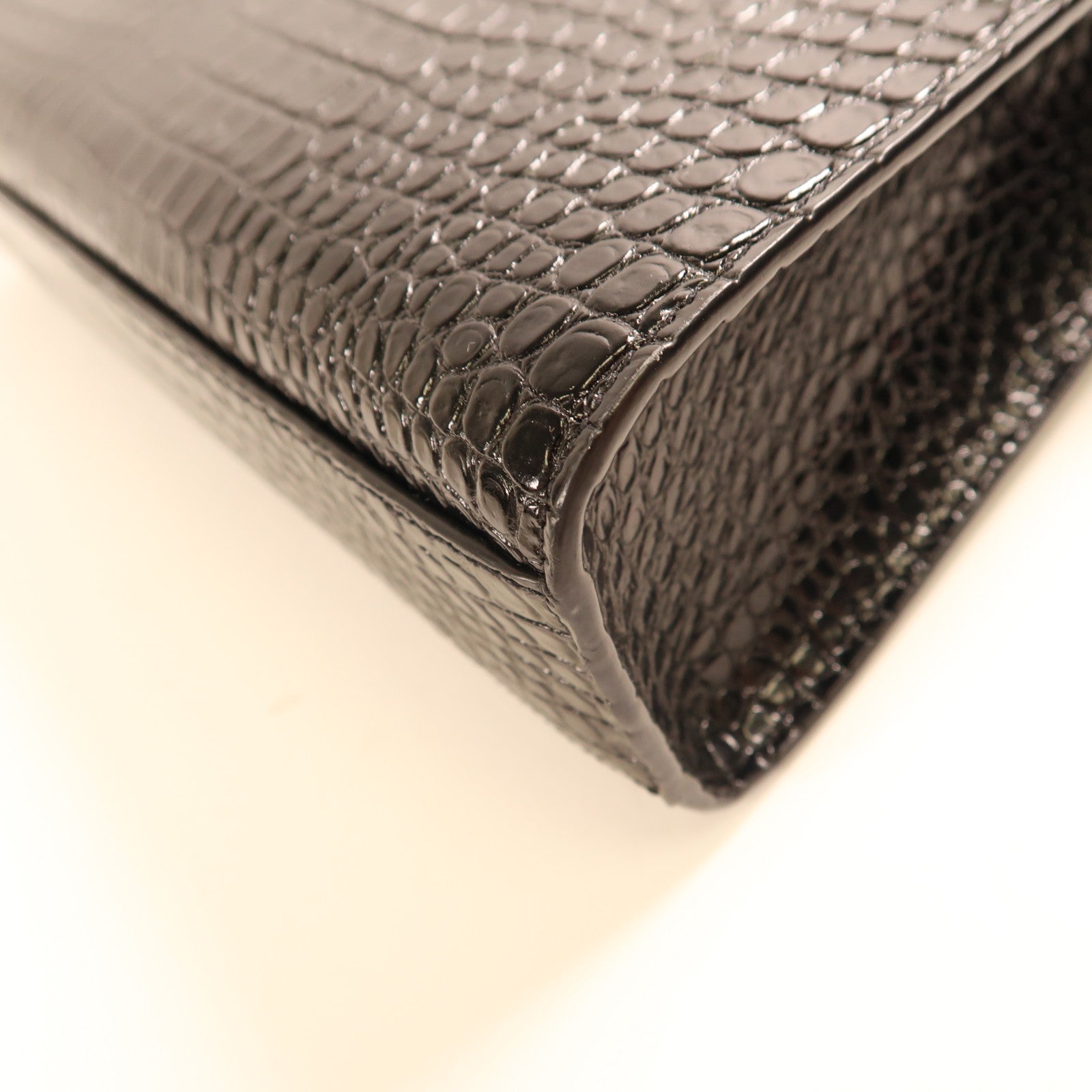 SAINT LAURENT 鱷魚皮革Manhattan In Box金扣肩背袋