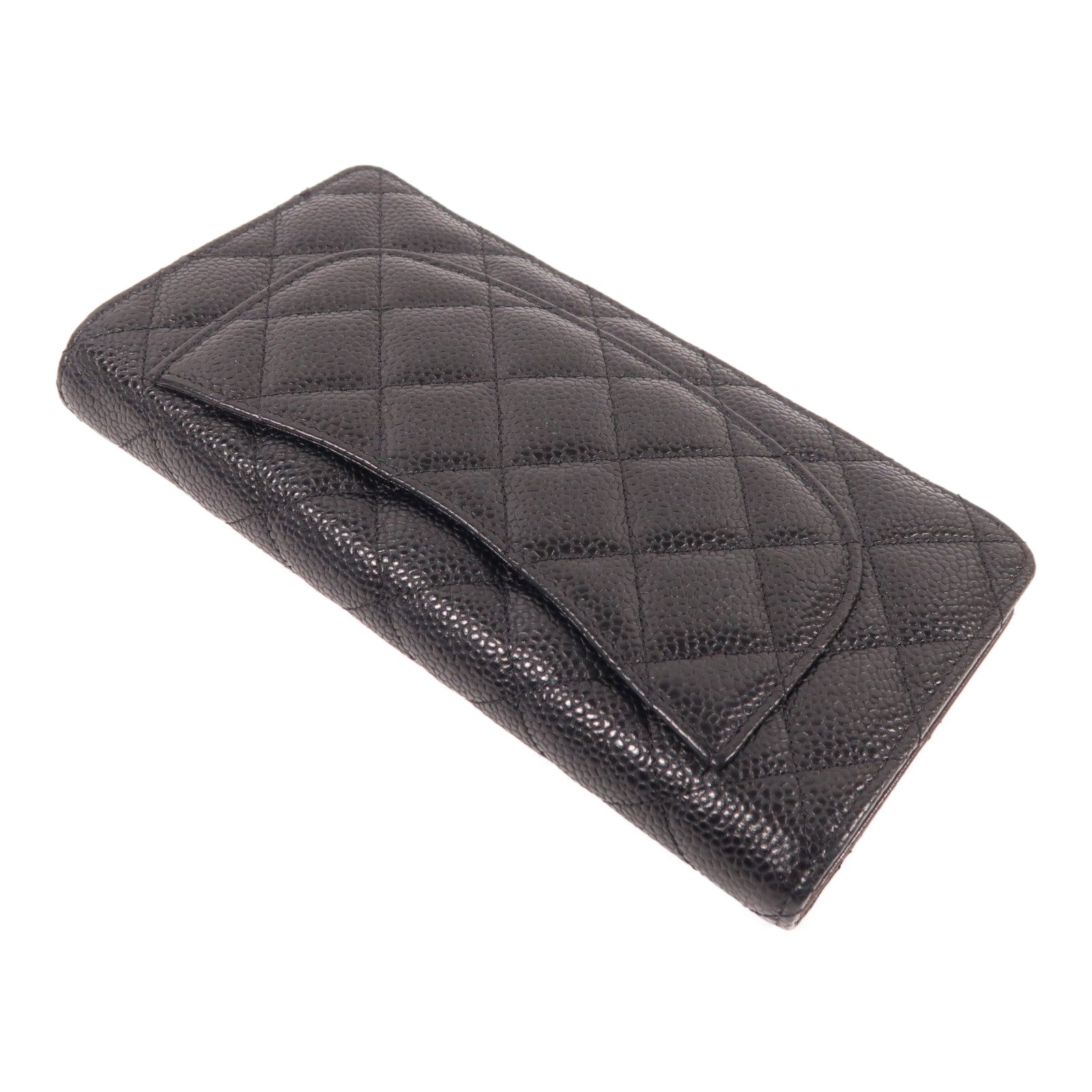 CHANEL CC SHW Long Wallet Calfskin Leather Black
