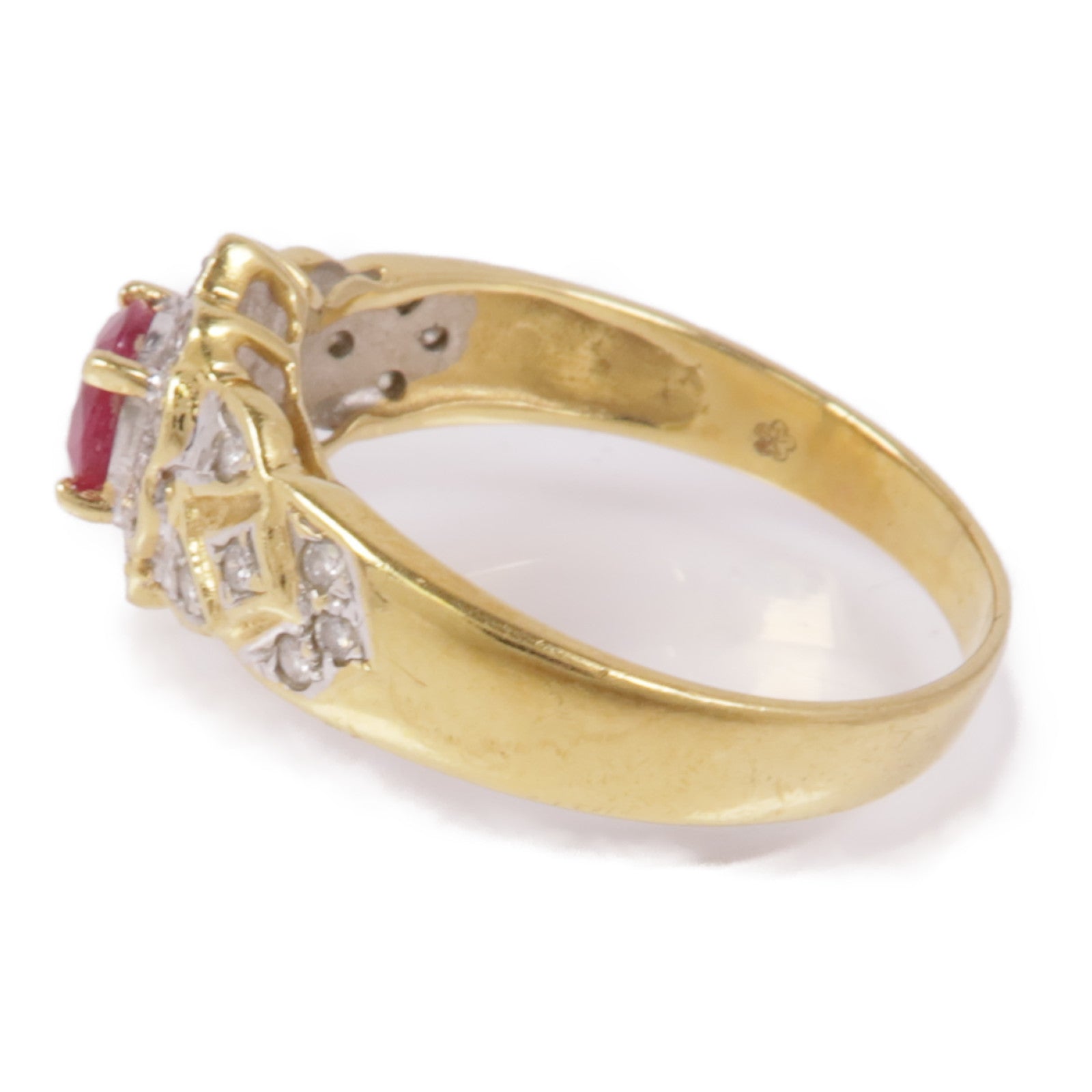 JEWELRY 18K黃金Ruby/Diamond Ring紅寶石/鑽石戒指US#6