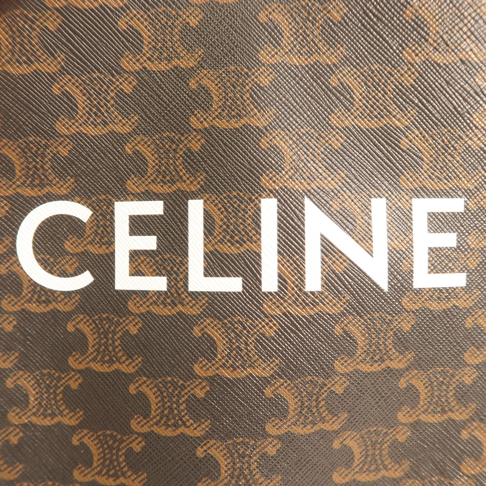 CELINE 塗層帆布Mini Vertical Cabas Tote金扣手挽肩背兩用袋