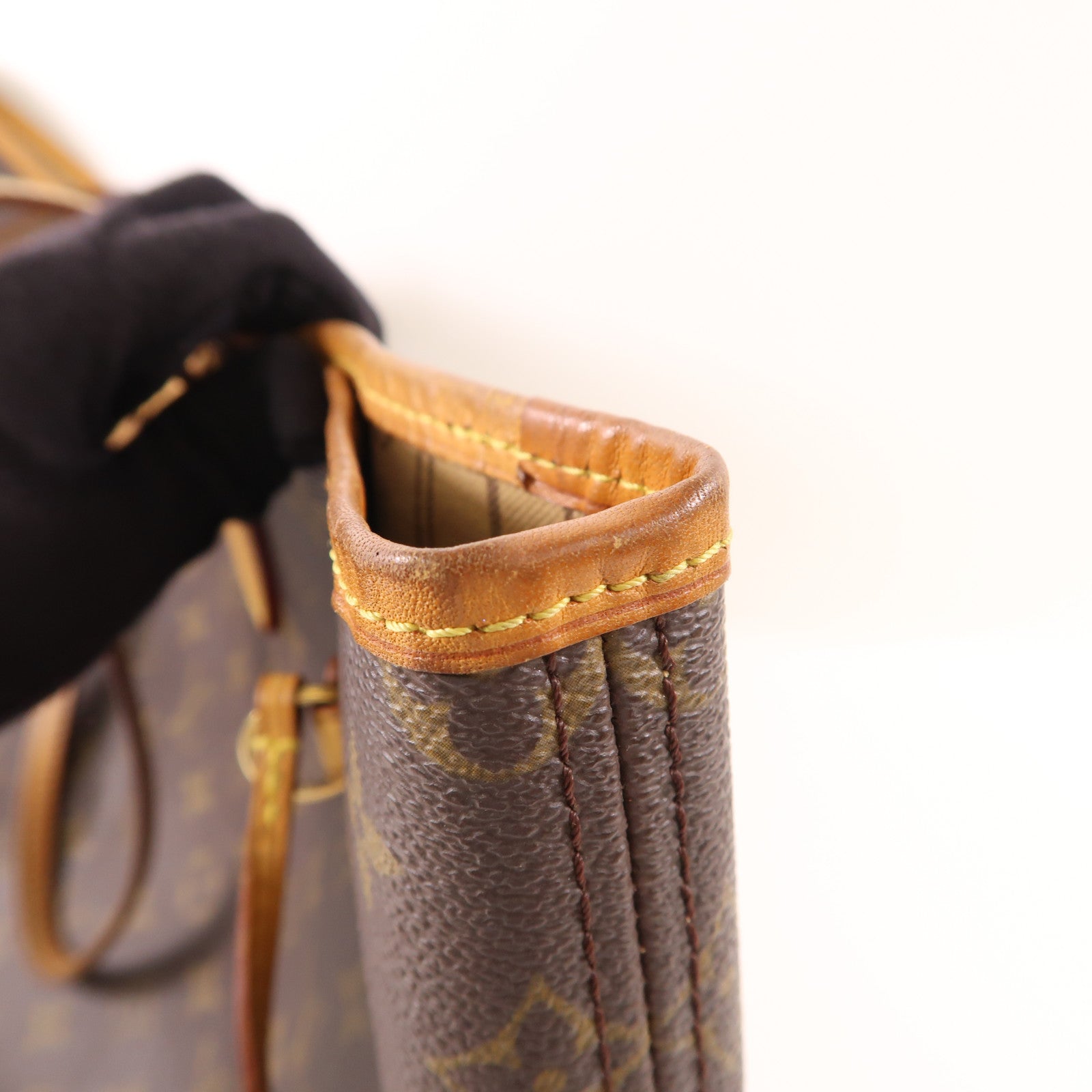 LOUIS VUITTON Monogram Neverfull GM金扣手挽袋棕色