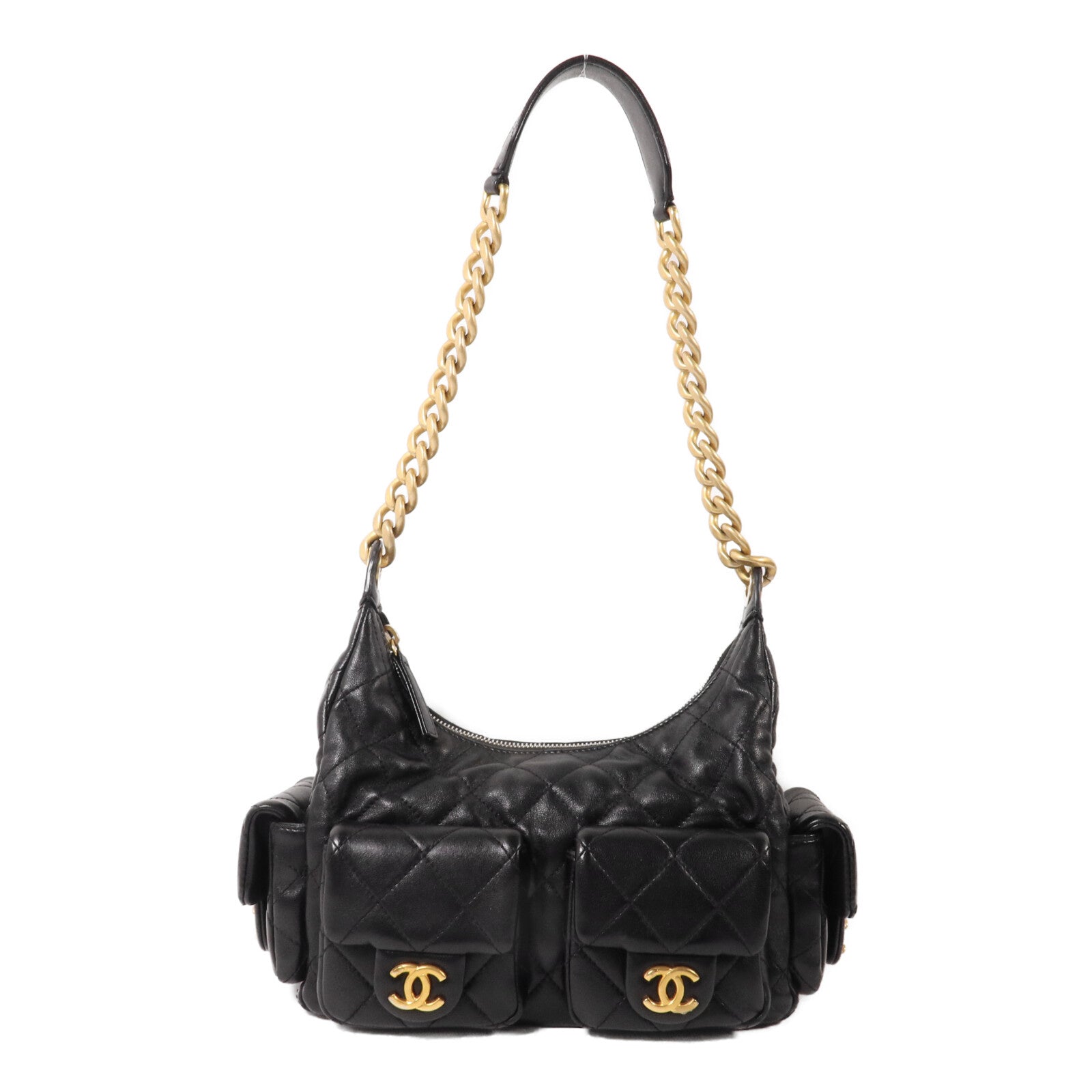 CHANEL 羊皮皮革25C Hobo Bag鏈帶肩背袋