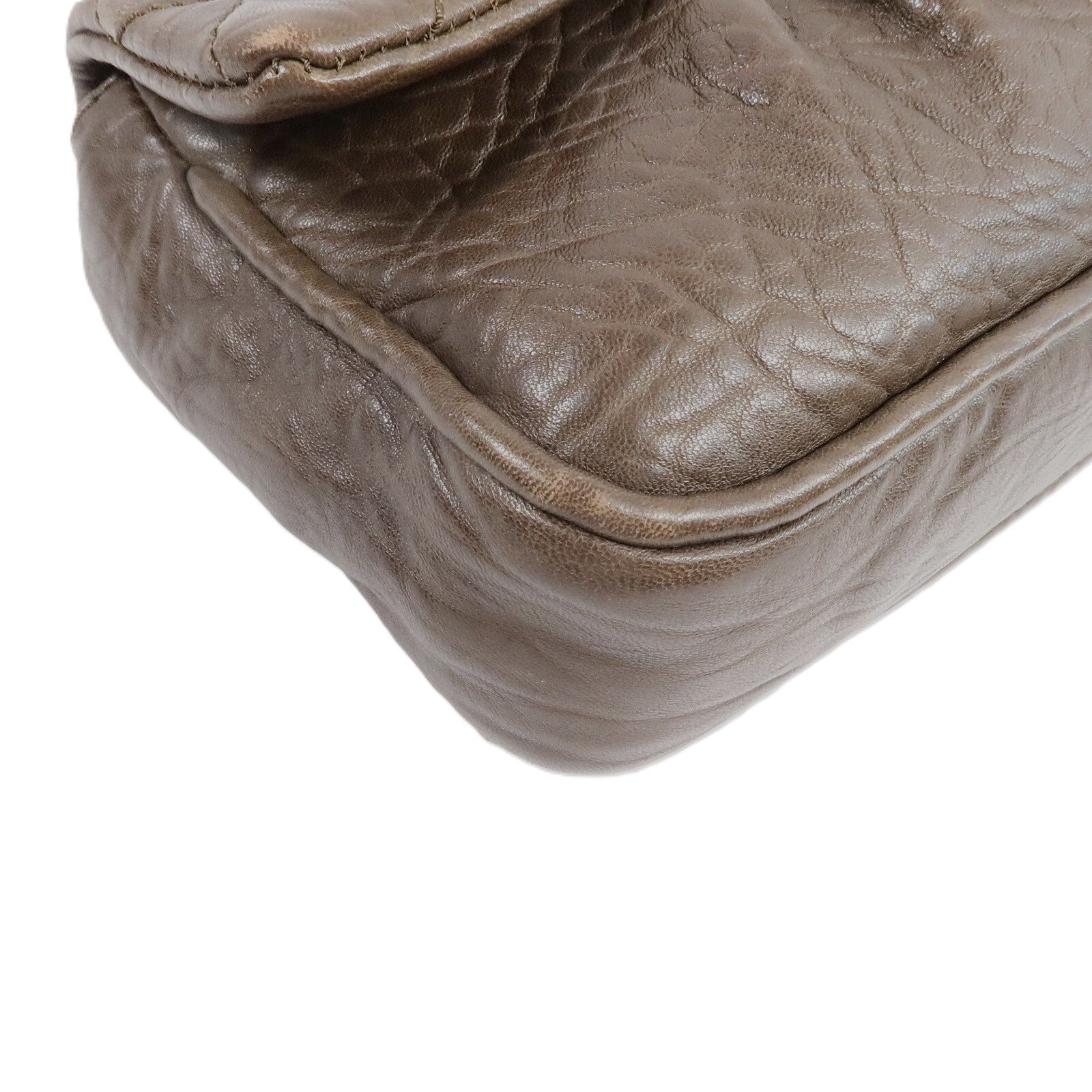CHANEL 牛皮皮革Shoulder Bag銀扣鏈帶肩背袋