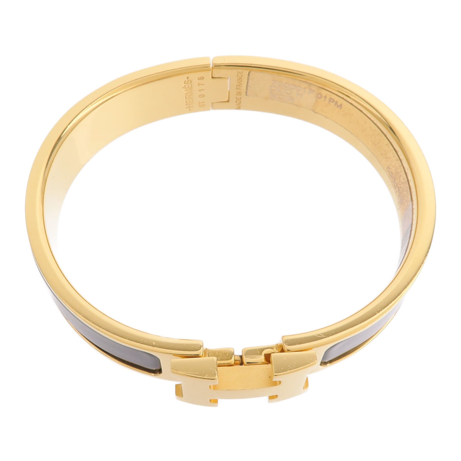 HERMES 金屬/琺瑯Clic H Bracelet手鐲Noir