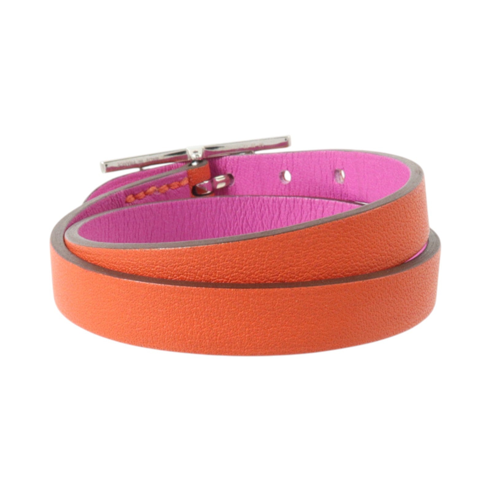 HERMES Swift皮革Behapi Double Tour Bracelet金扣手鏈
