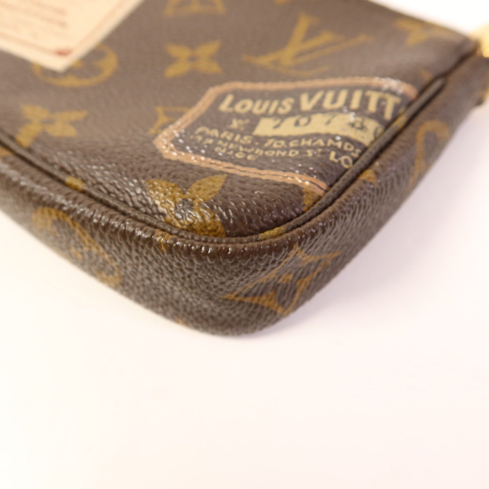LOUIS VUITTON Monogram Pochette Accessories Pouch金扣手拿包啡色