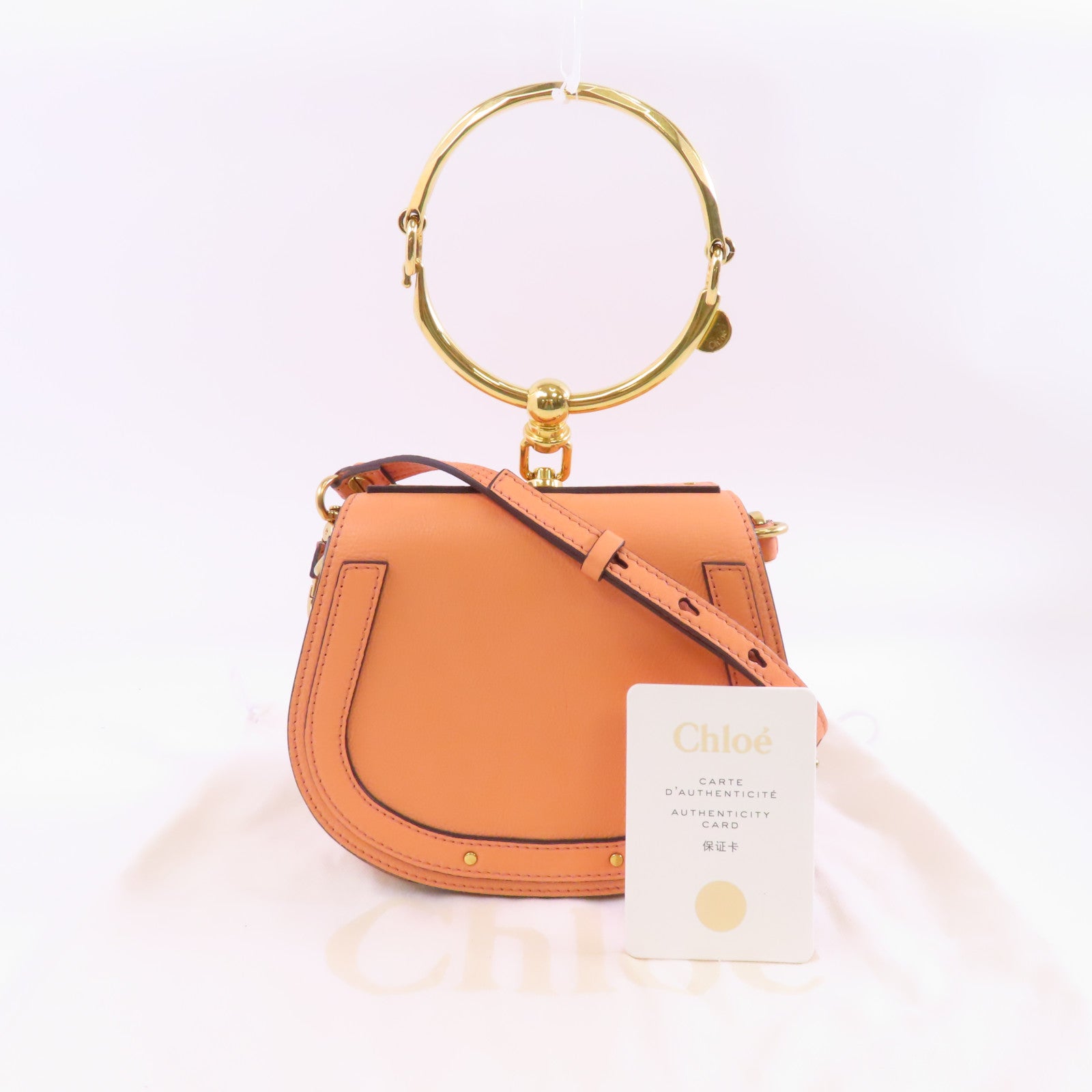 Chloe 【激減優惠】牛皮皮革Shoulder Bag金扣手挽肩背兩用袋橙色