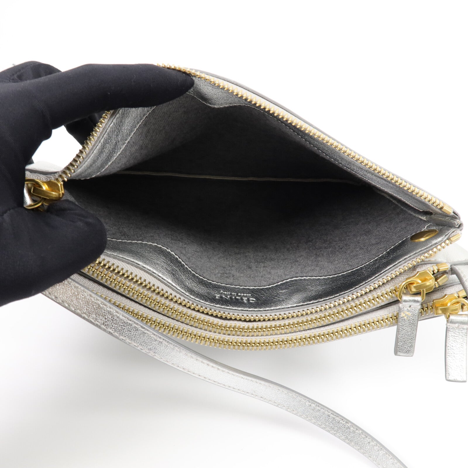 CELINE 牛皮皮革Trio Large肩背袋