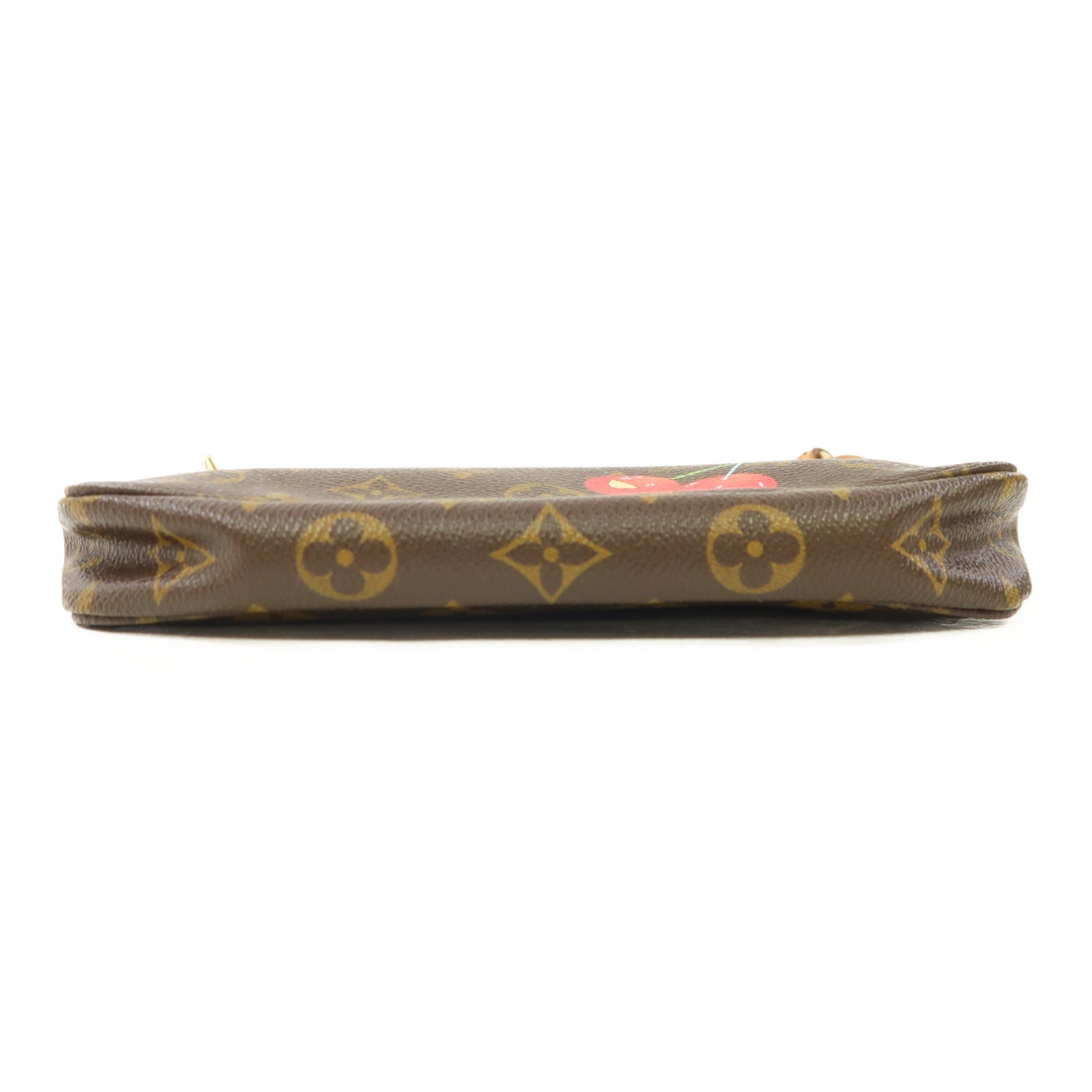 LOUIS VUITTON Monogram Pochette Accessories金扣手拿包啡色