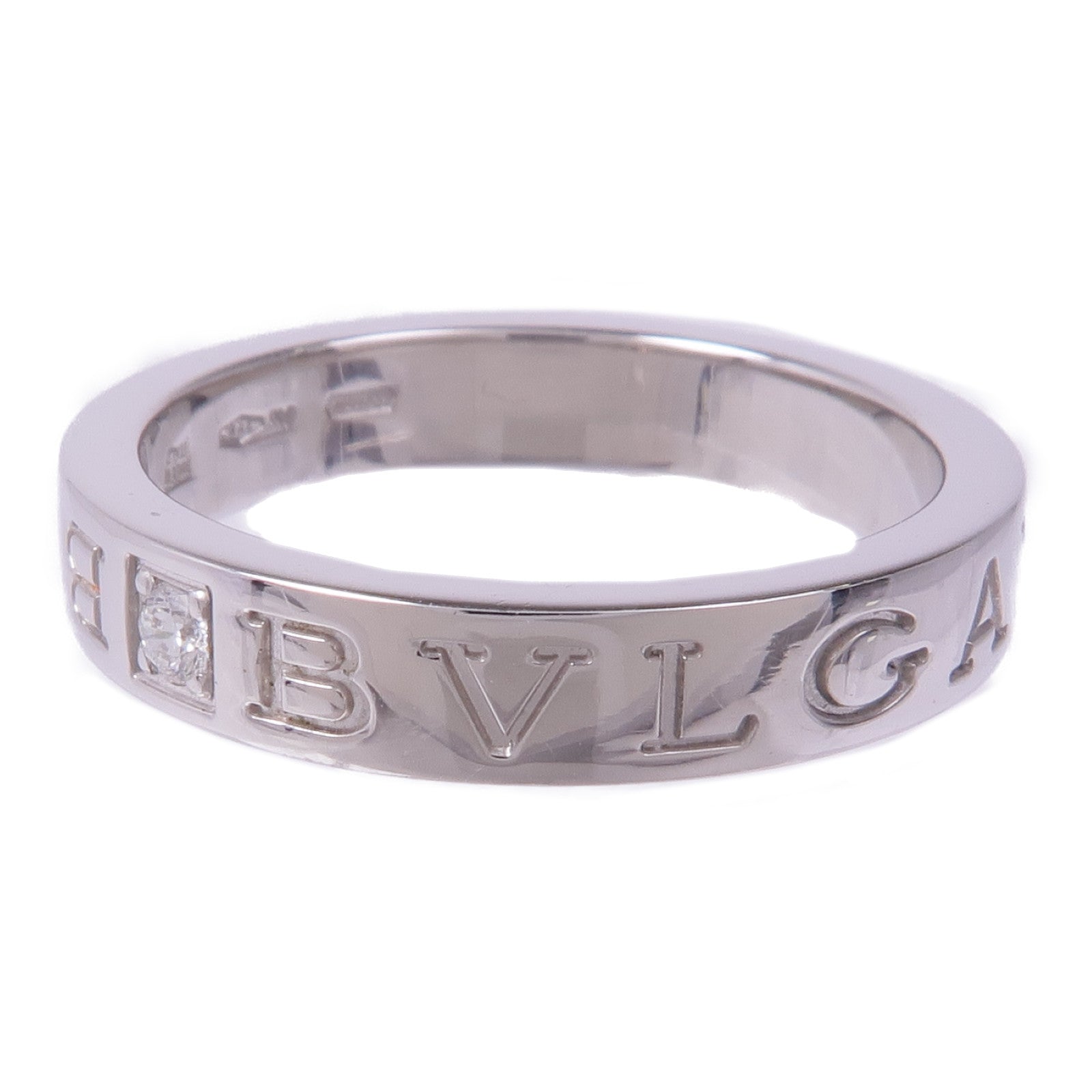 BVLGARI 18K白金B-Zerol Essential Diamond Band Ring鑽石戒指US#7.75