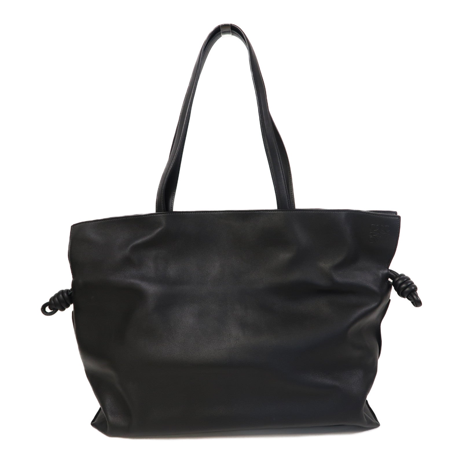 LOEWE 皮革Flamenco XL金扣肩背袋黑色