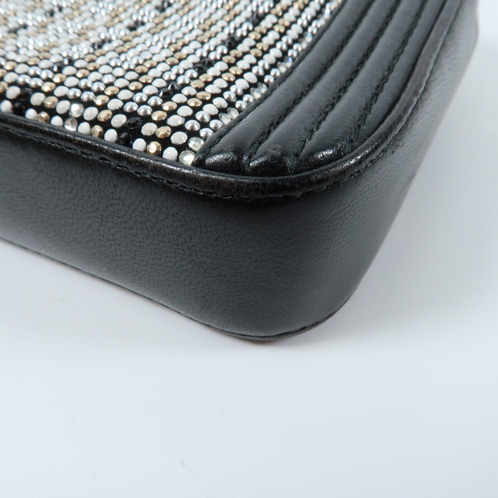 CHANEL 牛皮皮革Boy Double Zip Clutch Bag銀扣鏈帶肩背袋