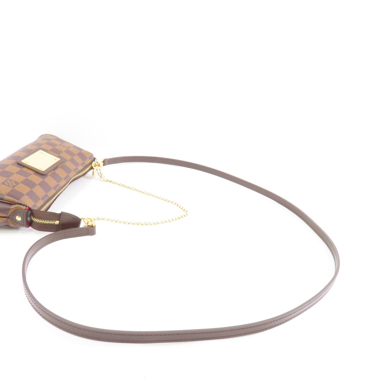 LOUIS VUITTON Damier Eva金扣手挽肩背兩用袋棕色