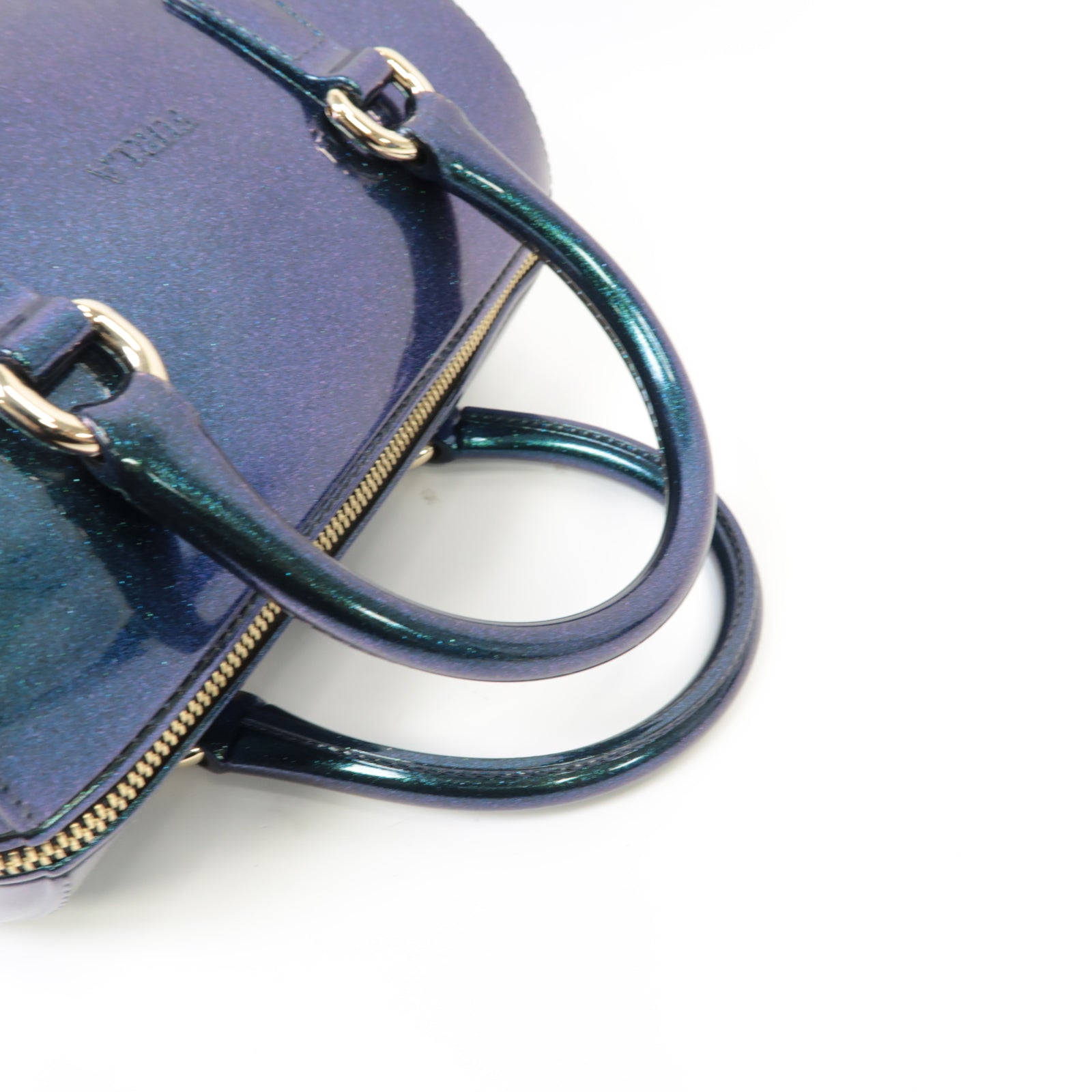 Furla 【激減優惠】PVC Handbag金扣手挽袋藍色