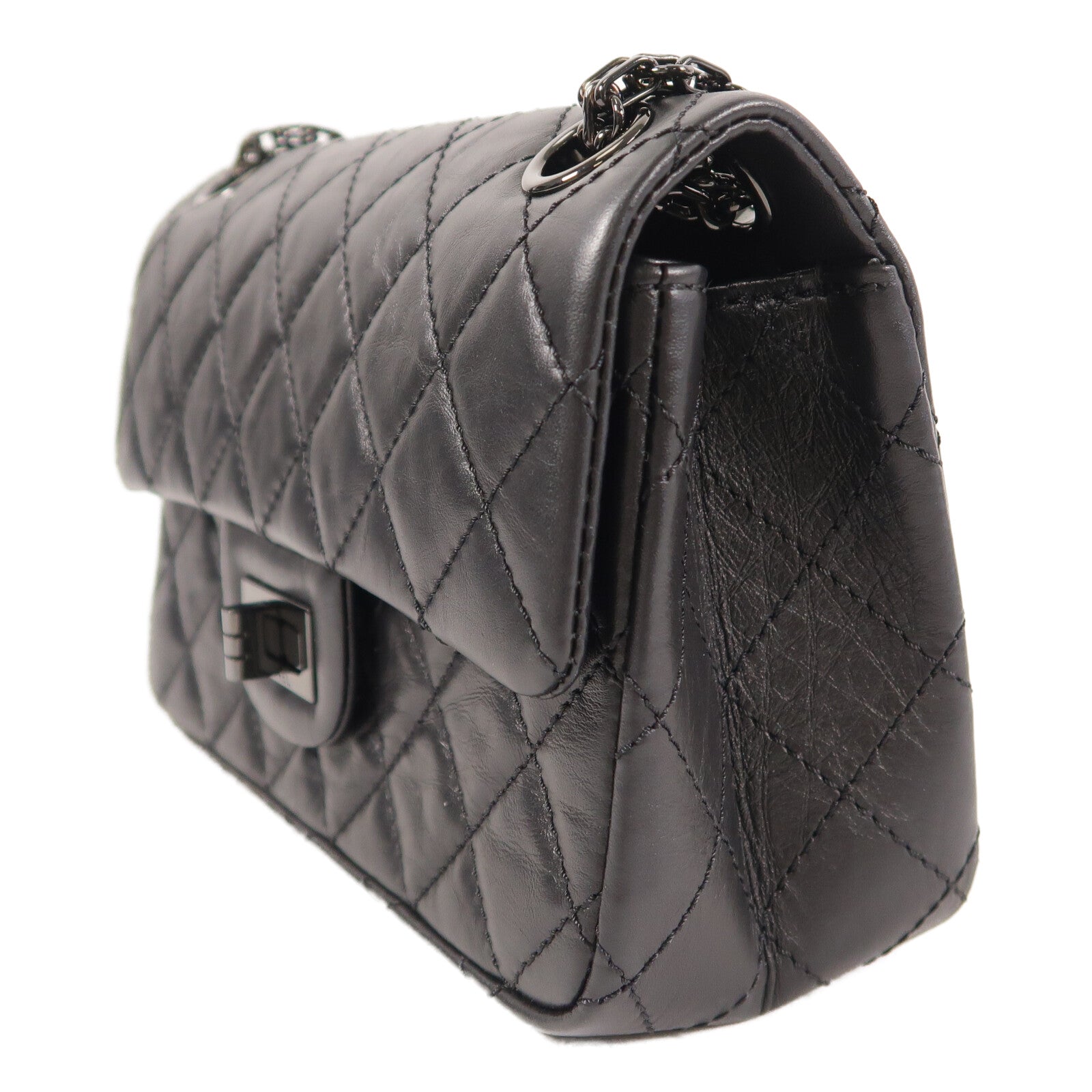 CHANEL 牛皮皮革2.55 Mini鏈帶肩背袋