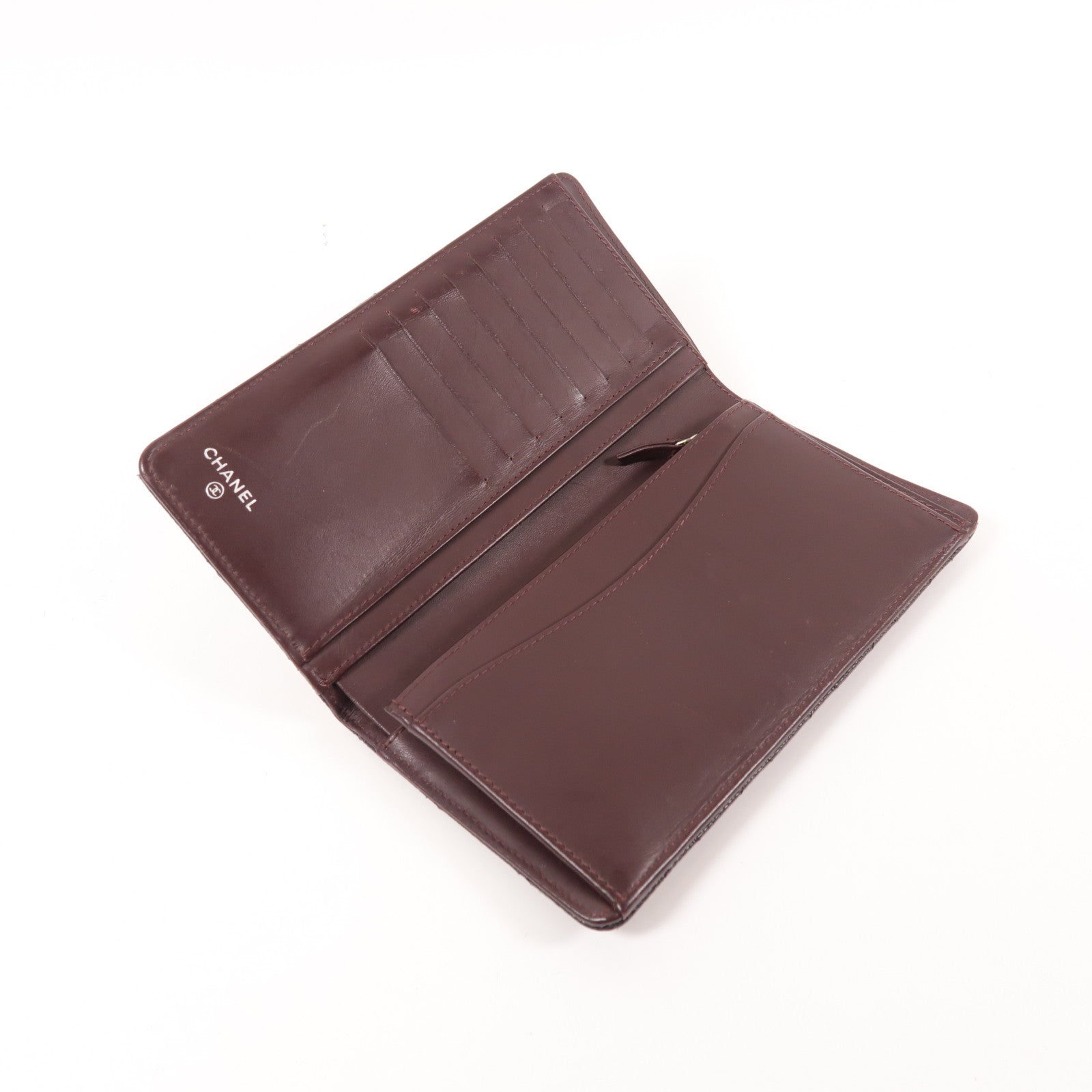 CHANEL CC SHW Long Wallet Calfskin Leather Black