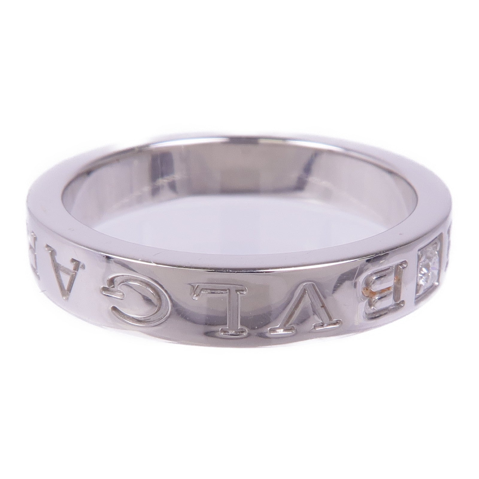 BVLGARI 18K白金B-Zerol Essential Diamond Band Ring鑽石戒指US#7.75