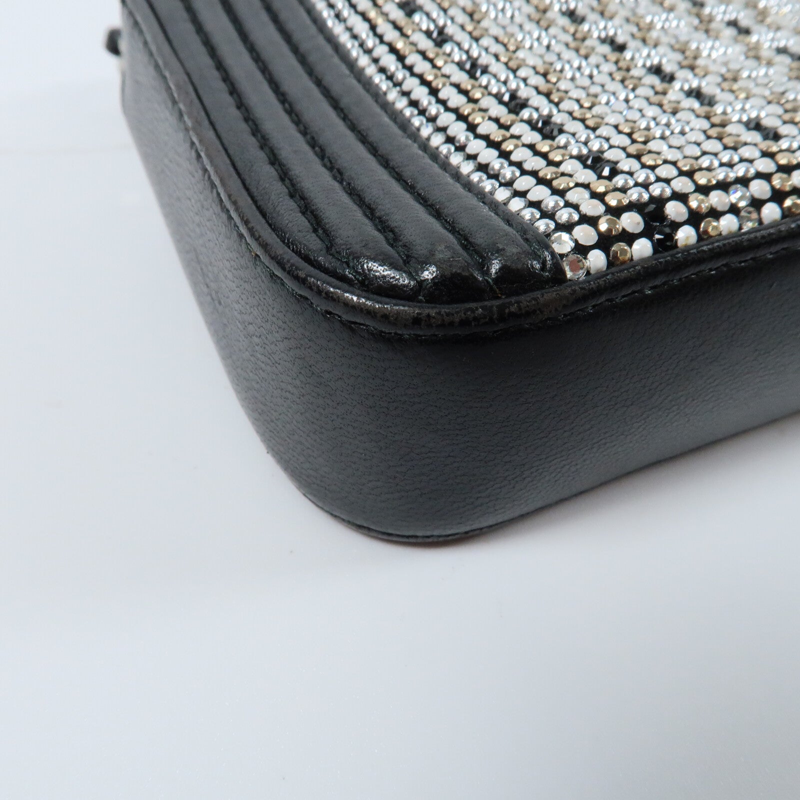 CHANEL 牛皮皮革Boy Double Zip Clutch Bag銀扣鏈帶肩背袋