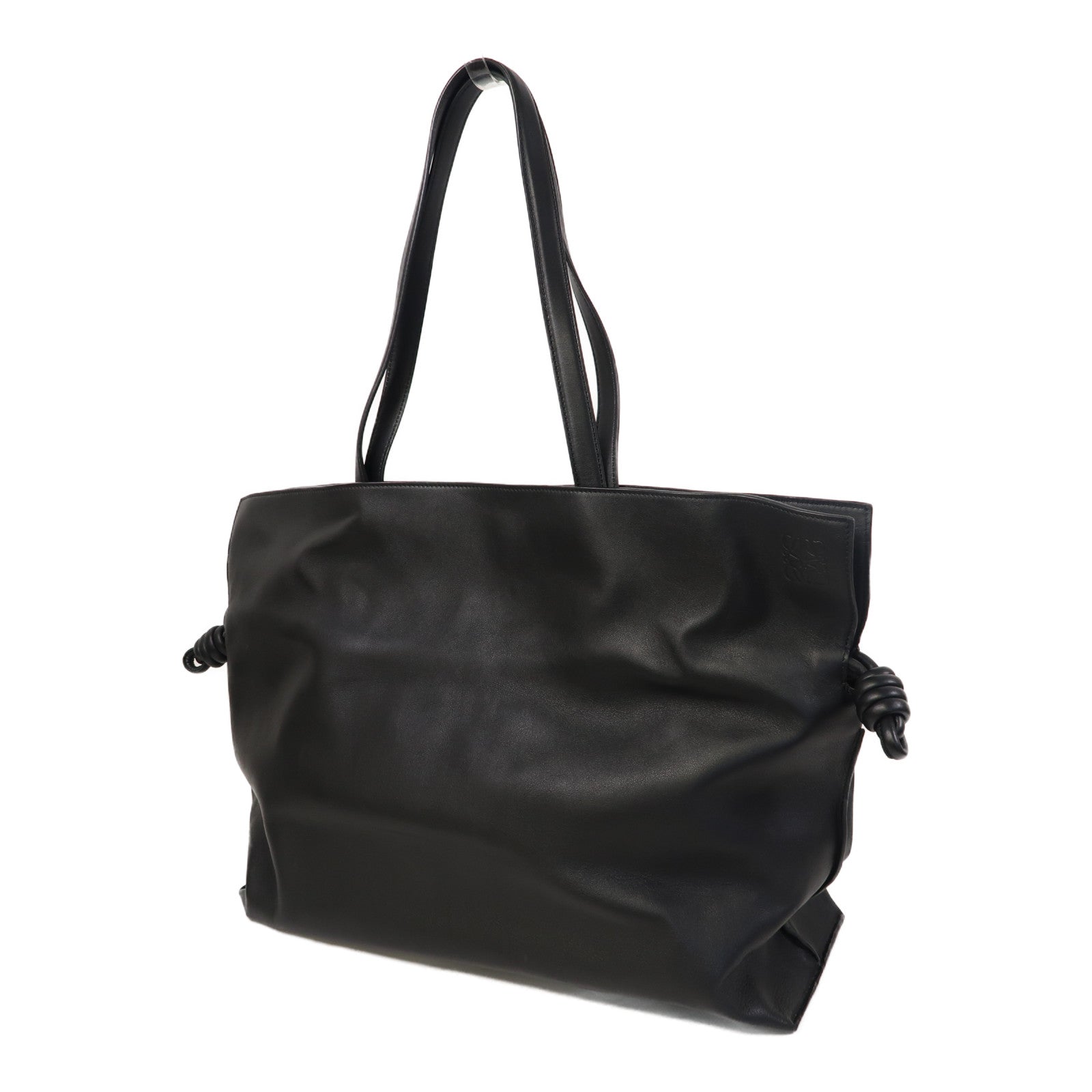 LOEWE 皮革Flamenco XL金扣肩背袋黑色