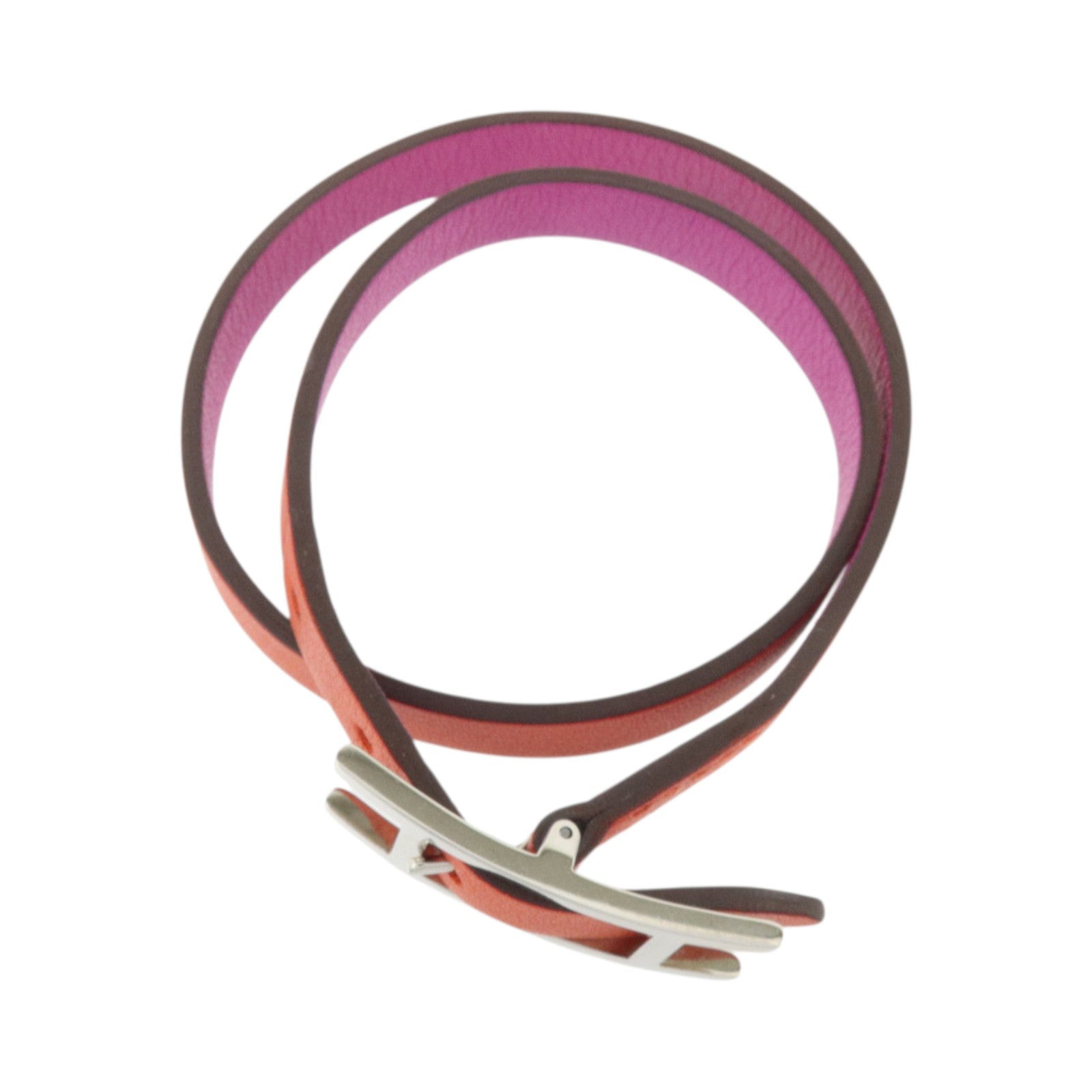 HERMES Swift皮革Behapi Double Tour Bracelet金扣手鏈