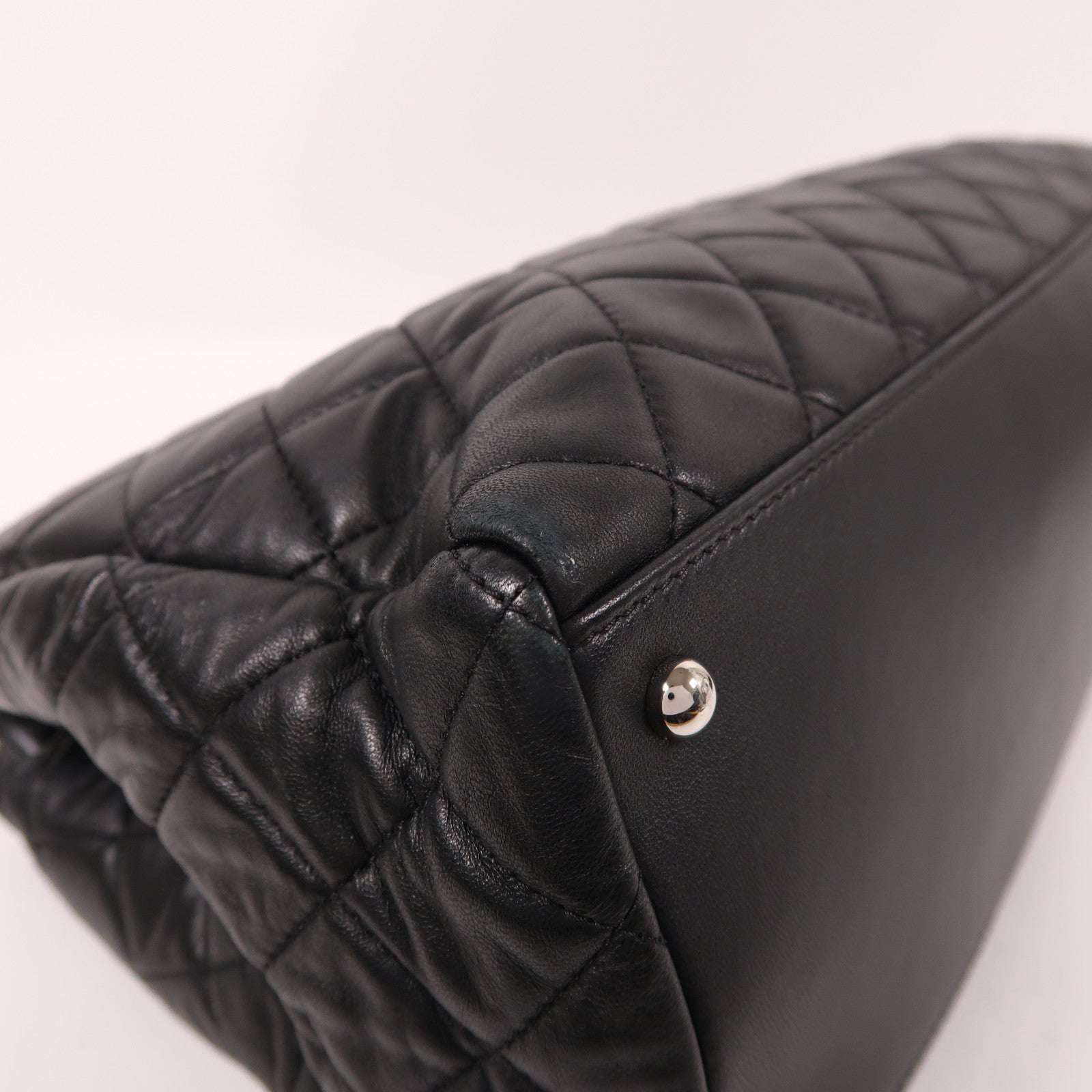CHANEL 【激減優惠】羊皮皮革Shoulder Tote銀扣鏈帶肩背袋