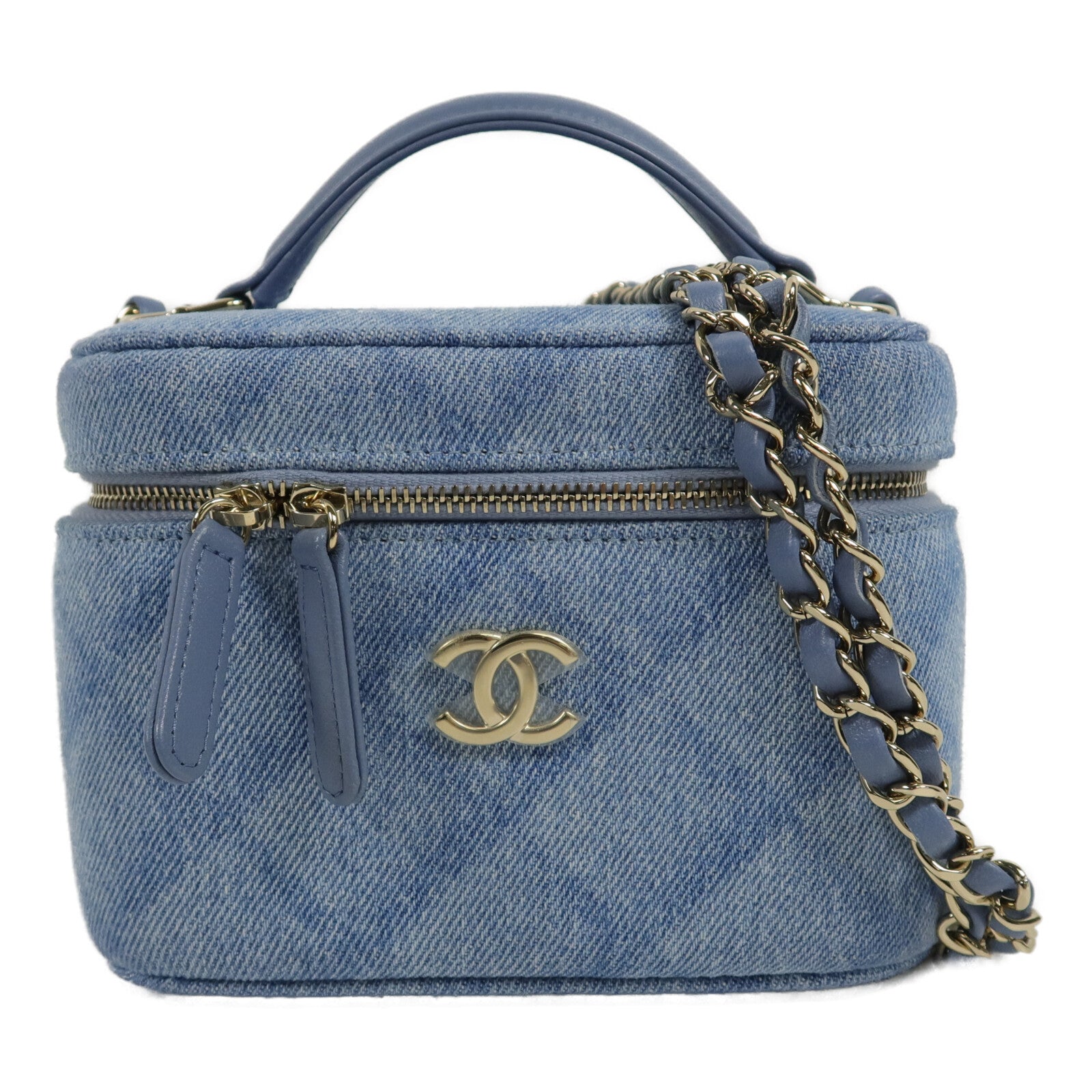 CHANEL 牛仔布Vanity Case手挽肩背兩用袋