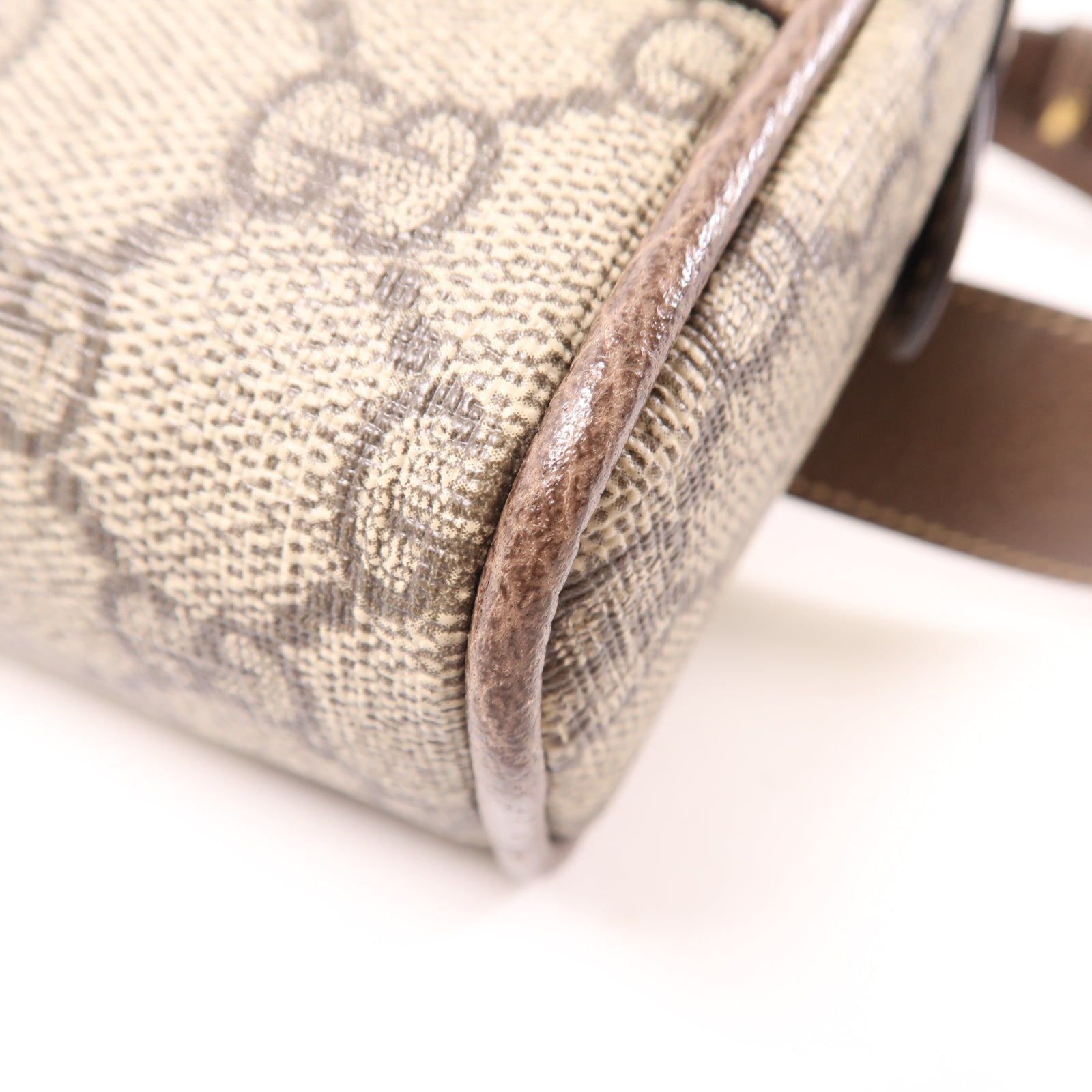 GUCCI 塗層帆布Ophidia GG金扣腰包棕色