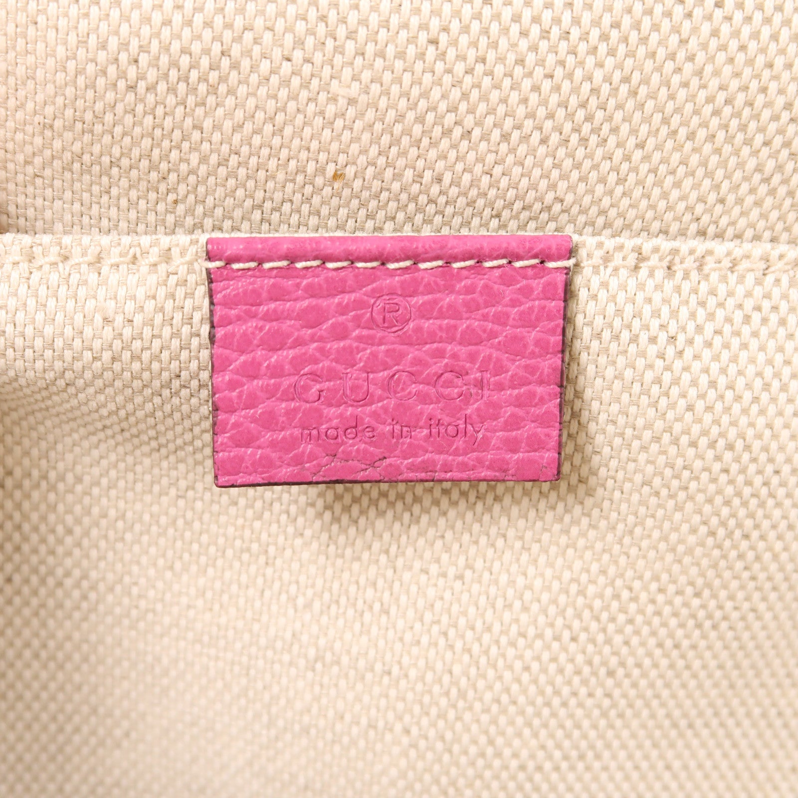 GUCCI 牛皮皮革Backpack金扣鏈帶背包桃紅色