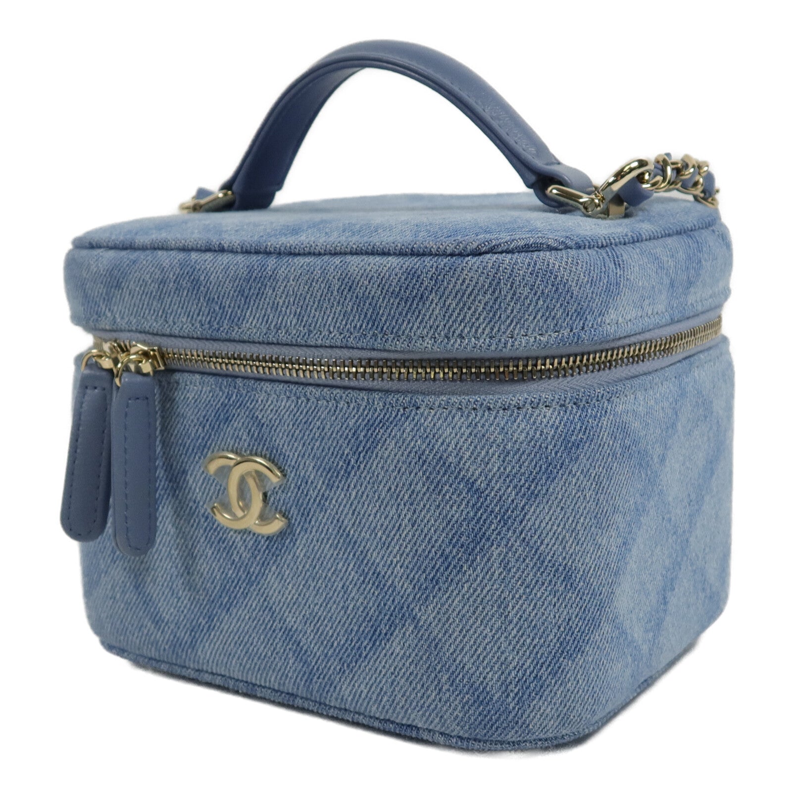 CHANEL 牛仔布Vanity Case手挽肩背兩用袋