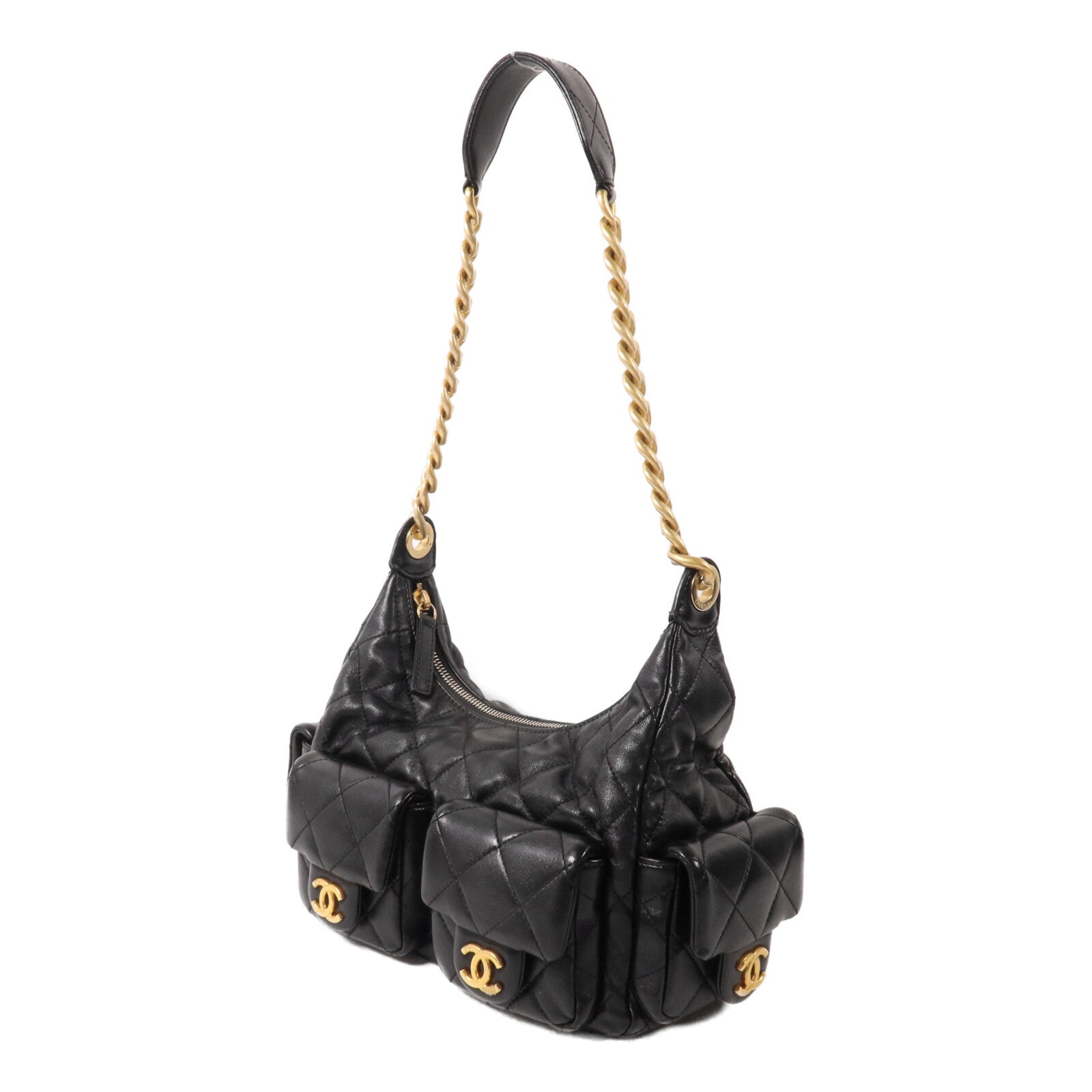 CHANEL 羊皮皮革25C Hobo Bag鏈帶肩背袋
