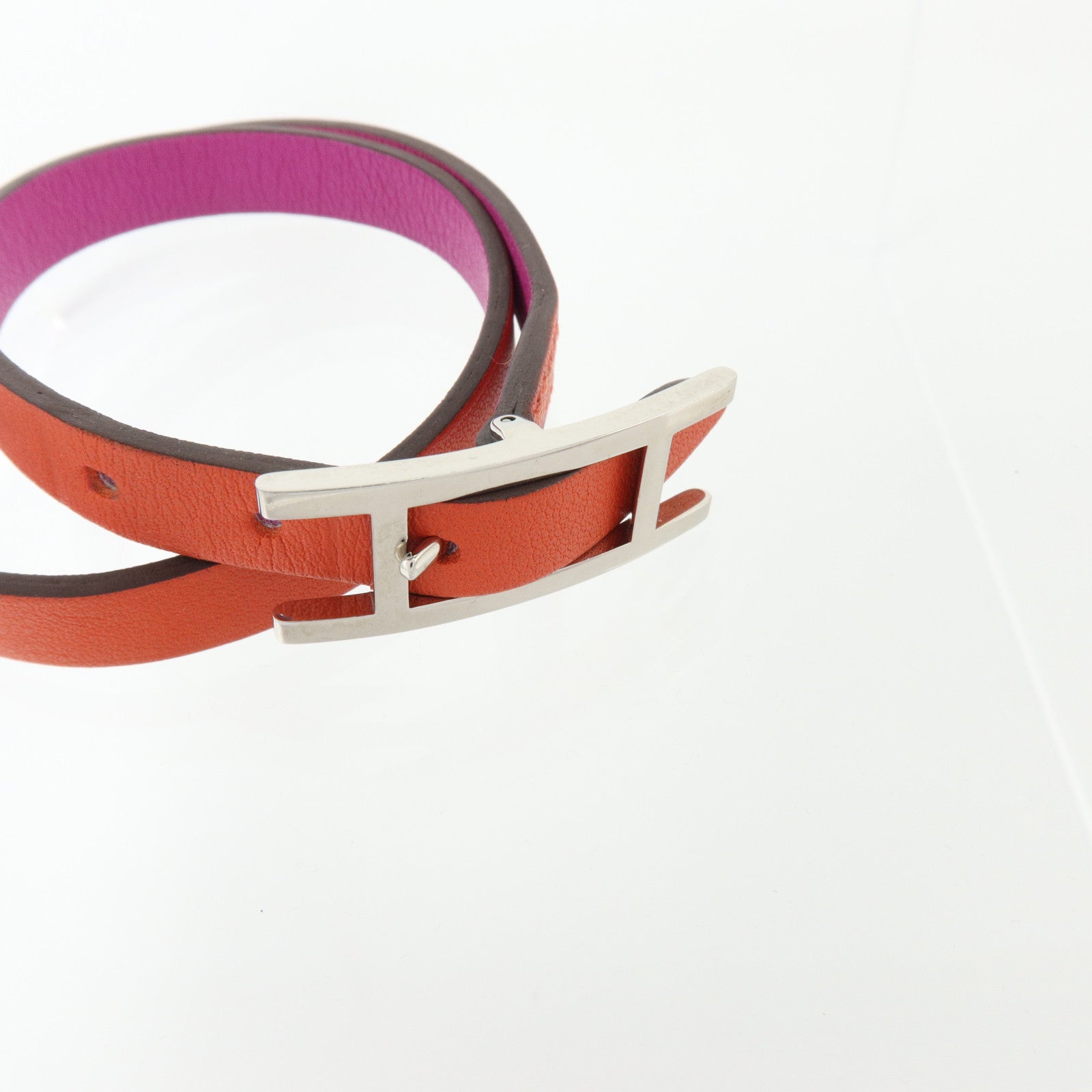 HERMES Swift皮革Behapi Double Tour Bracelet金扣手鏈