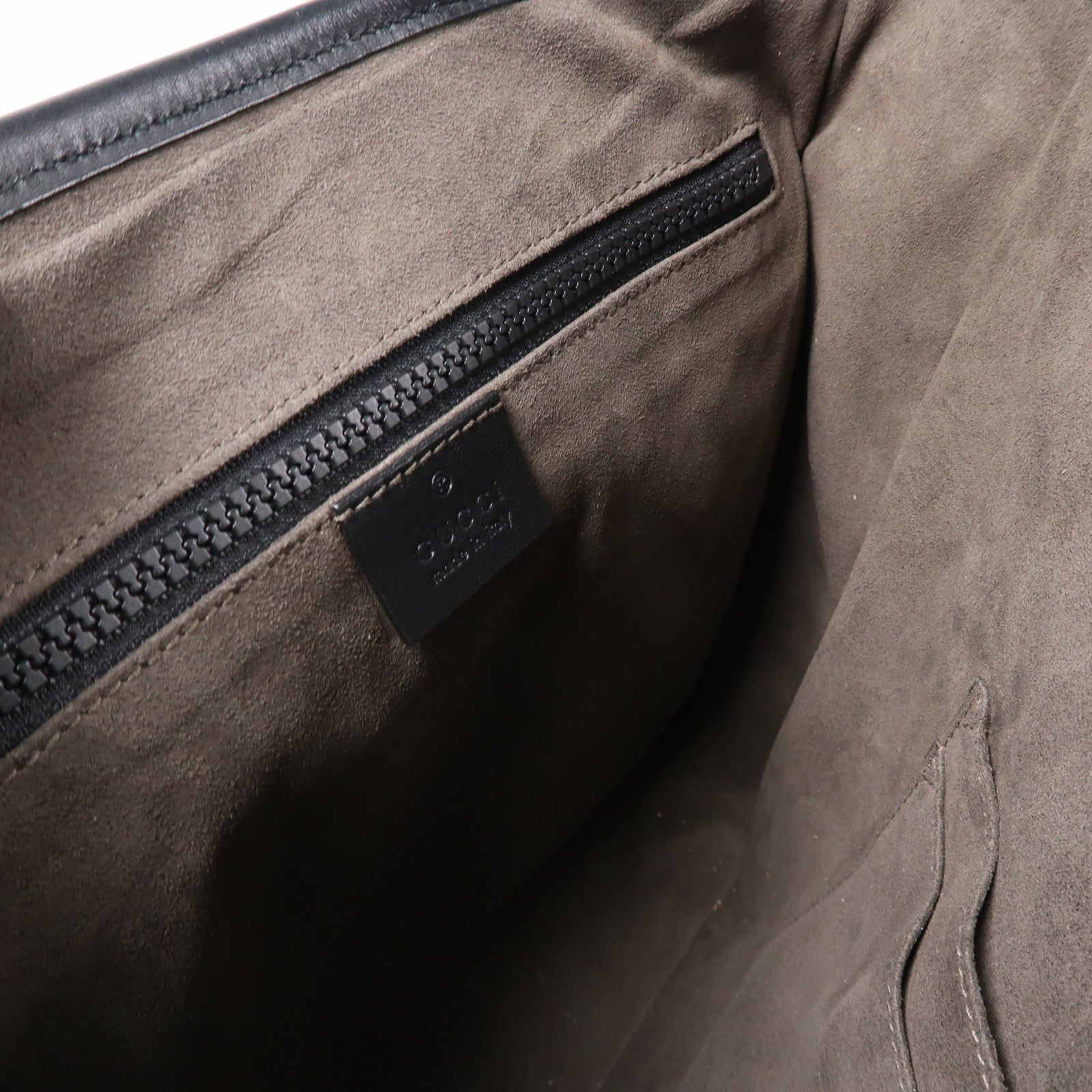 GUCCI 【激減優惠】塗層帆布Shoulder Bag銀扣肩背袋米色/黑色