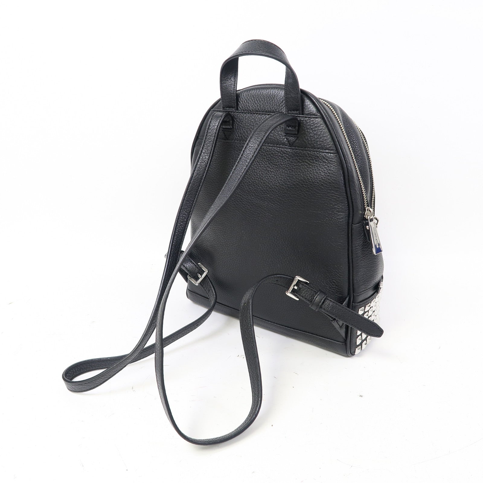 Michael Kors 皮革Backpack銀扣背包黑色