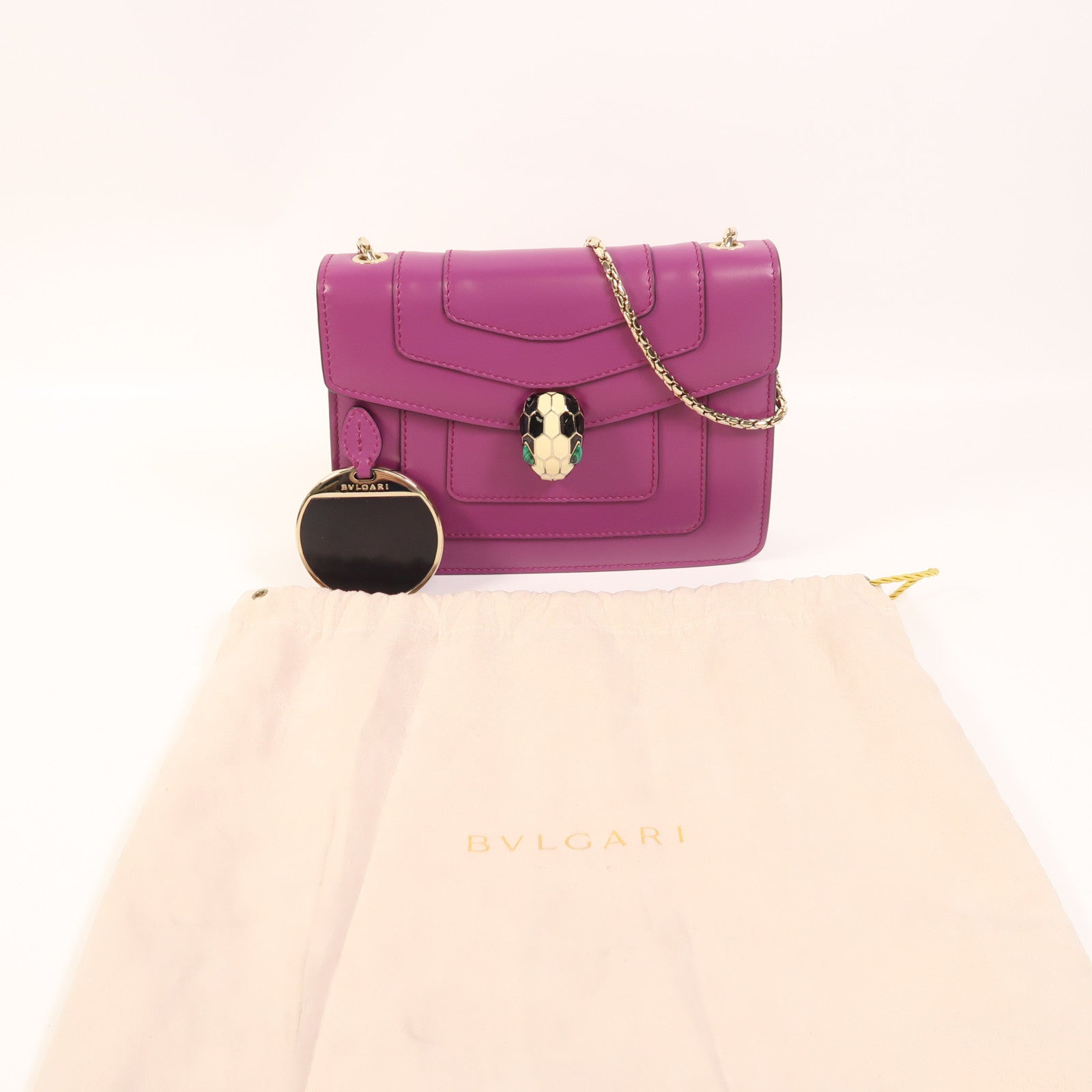 BVLGARI 【激減優惠】牛皮皮革Serpenti Forever鏈帶肩背袋