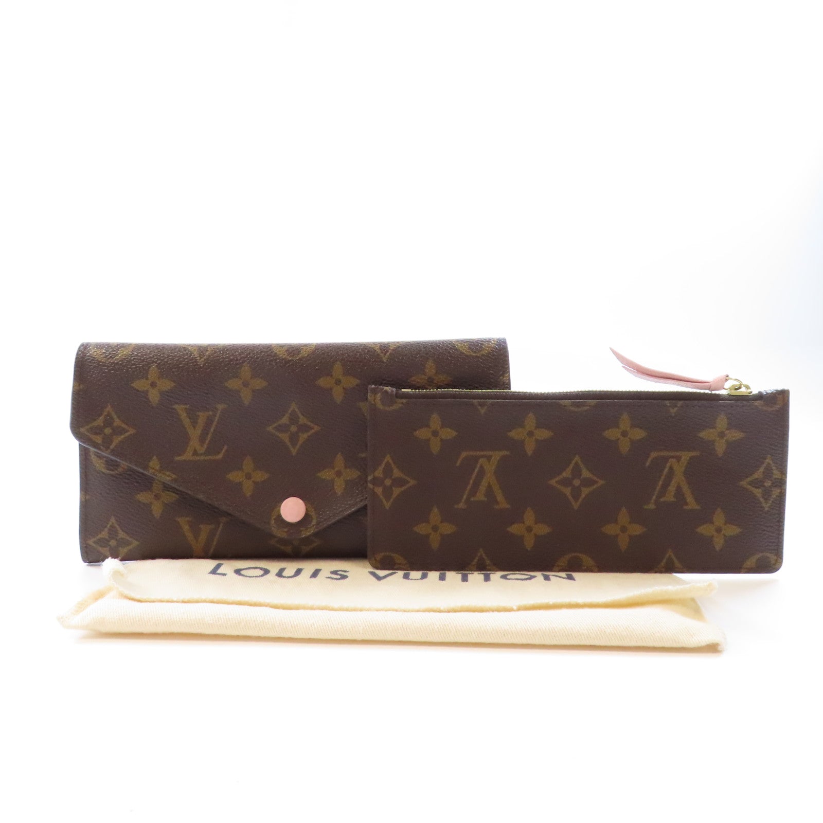 LOUIS VUITTON Monogram Portefeuille Josephine金扣長錢包棕色