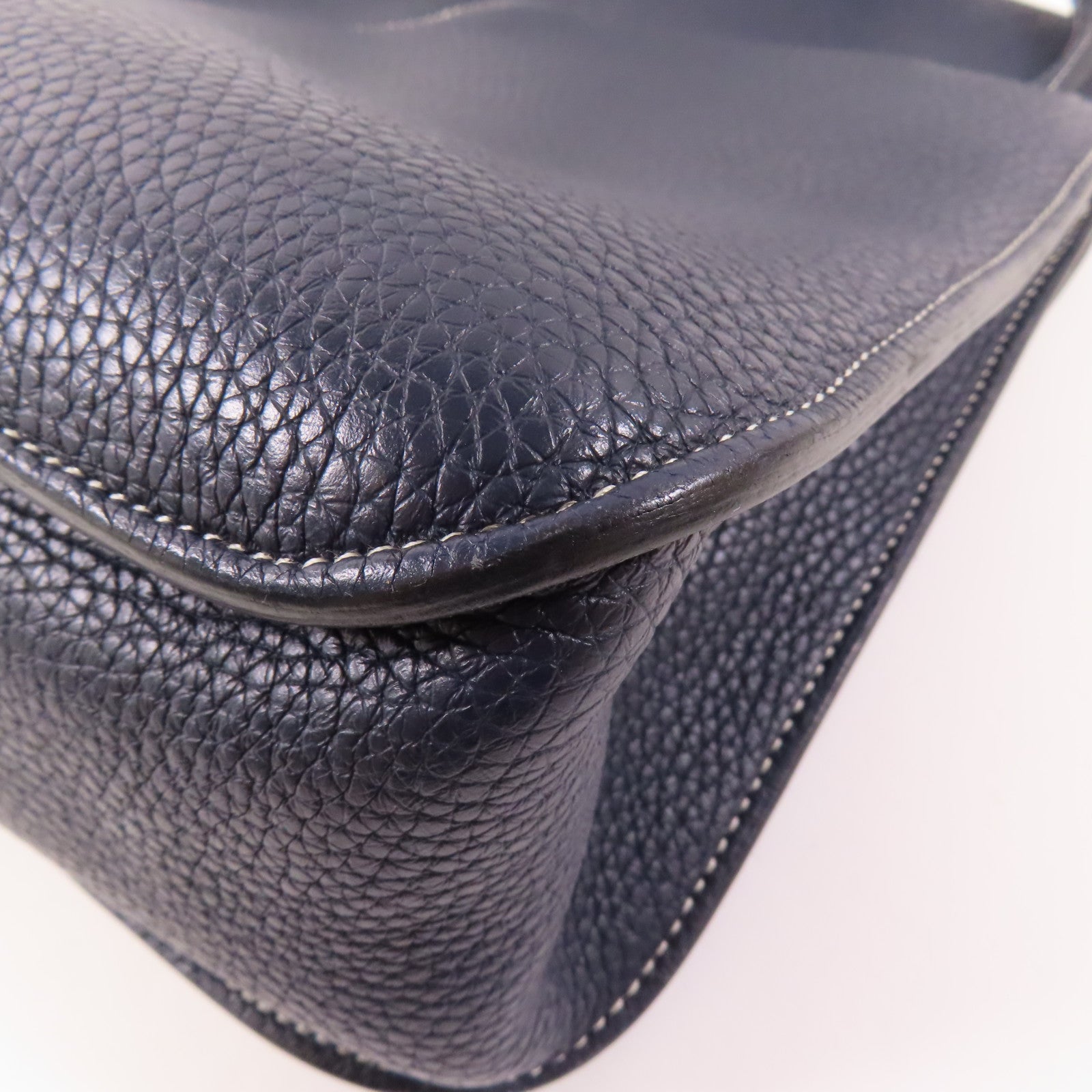 HERMES Clemence皮革Halzan 31銀扣手挽肩背兩用袋