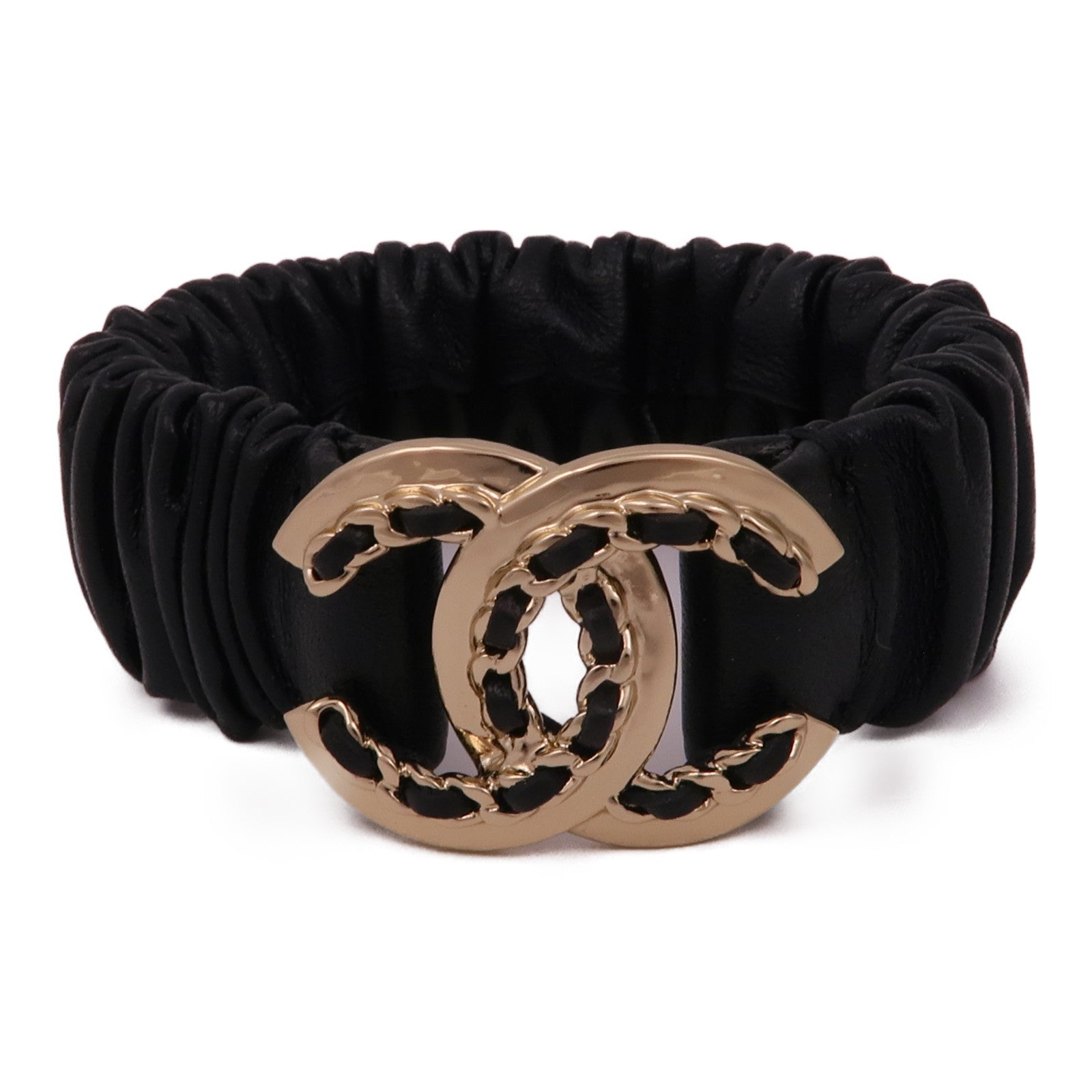 CHANEL 羊皮皮革Bracelet金扣手帶