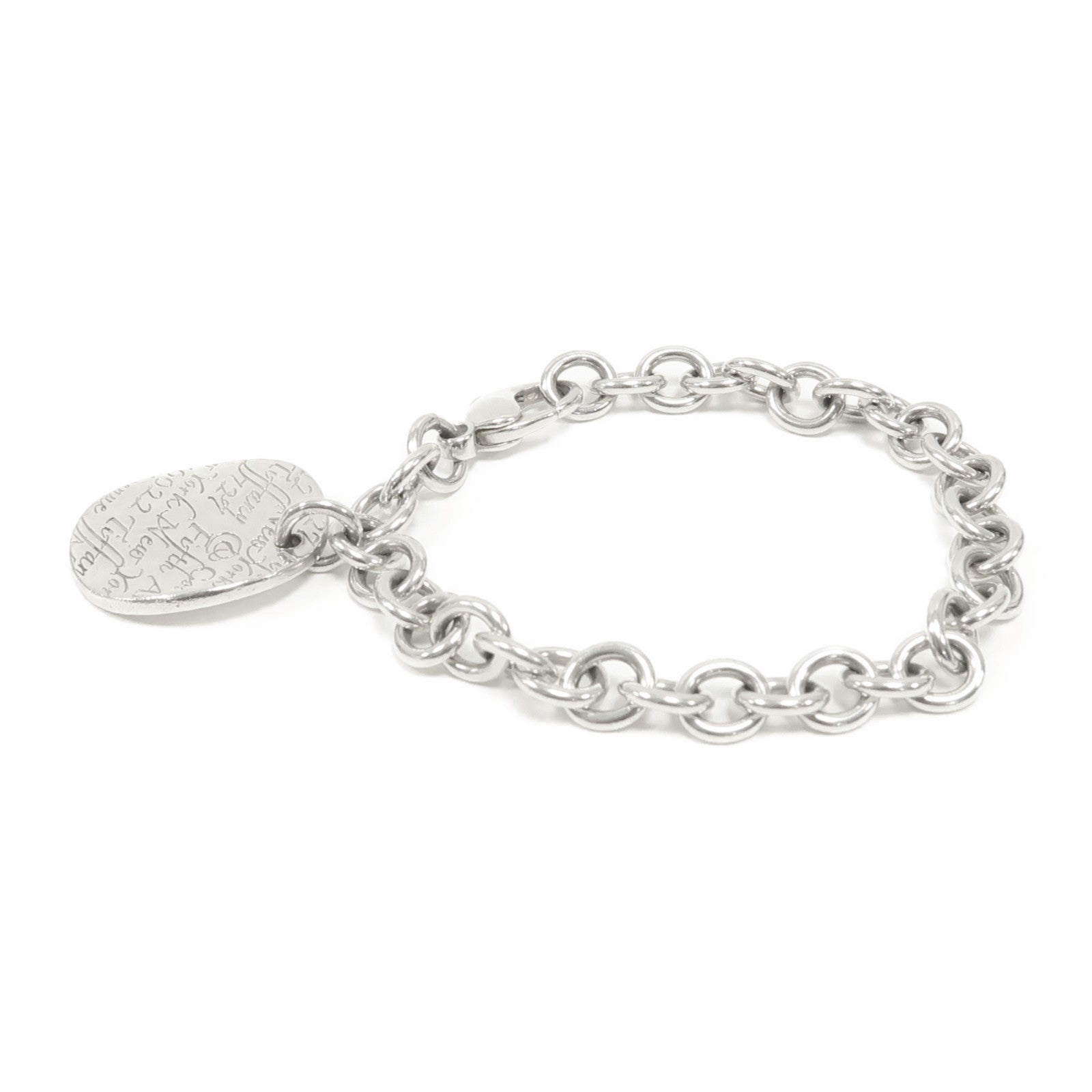 TIFFANY＆CO 925純銀Fifth Avenue New York Round Tag Bracelet手鏈