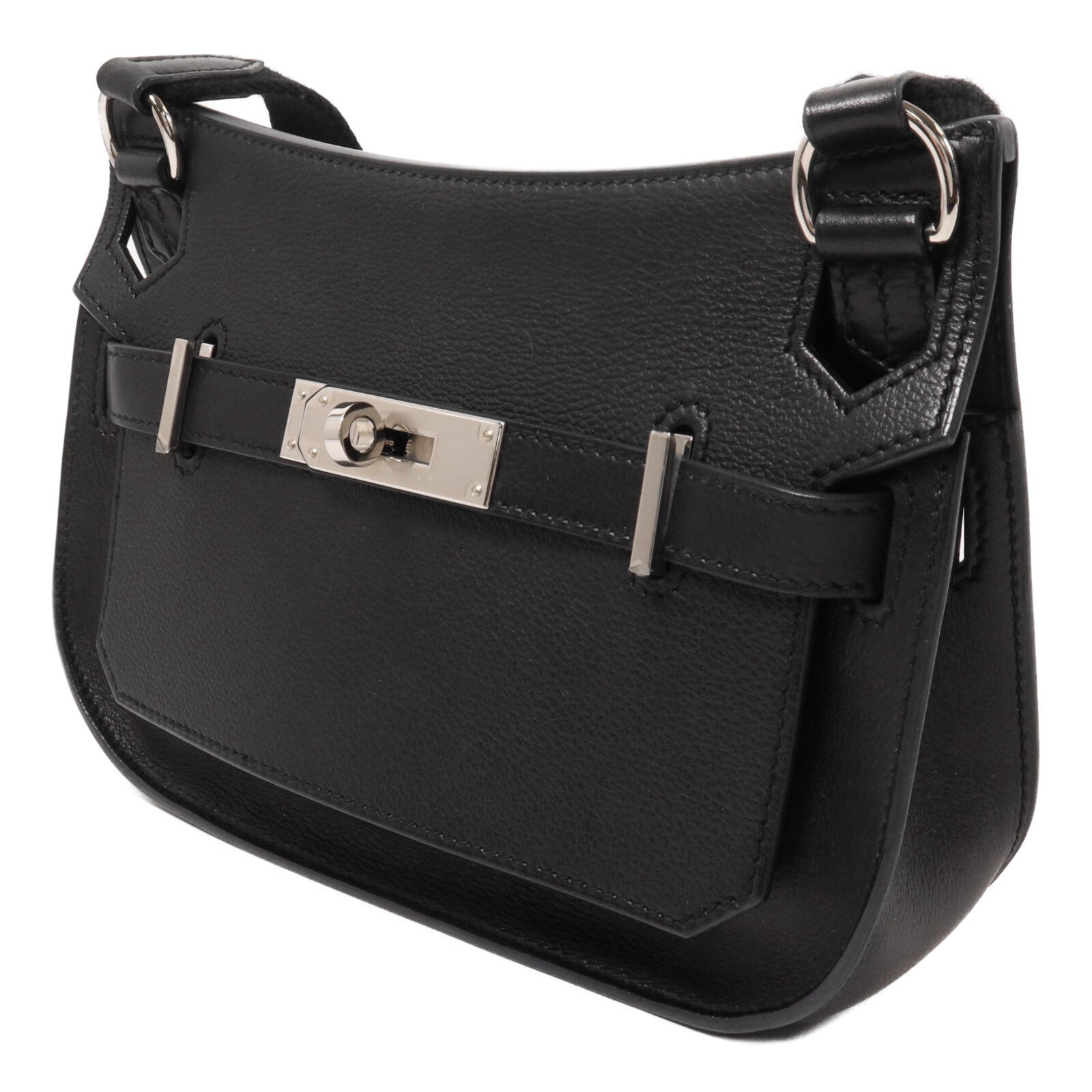 HERMES Evercolor皮革Jypsiere Mini肩背袋Noir