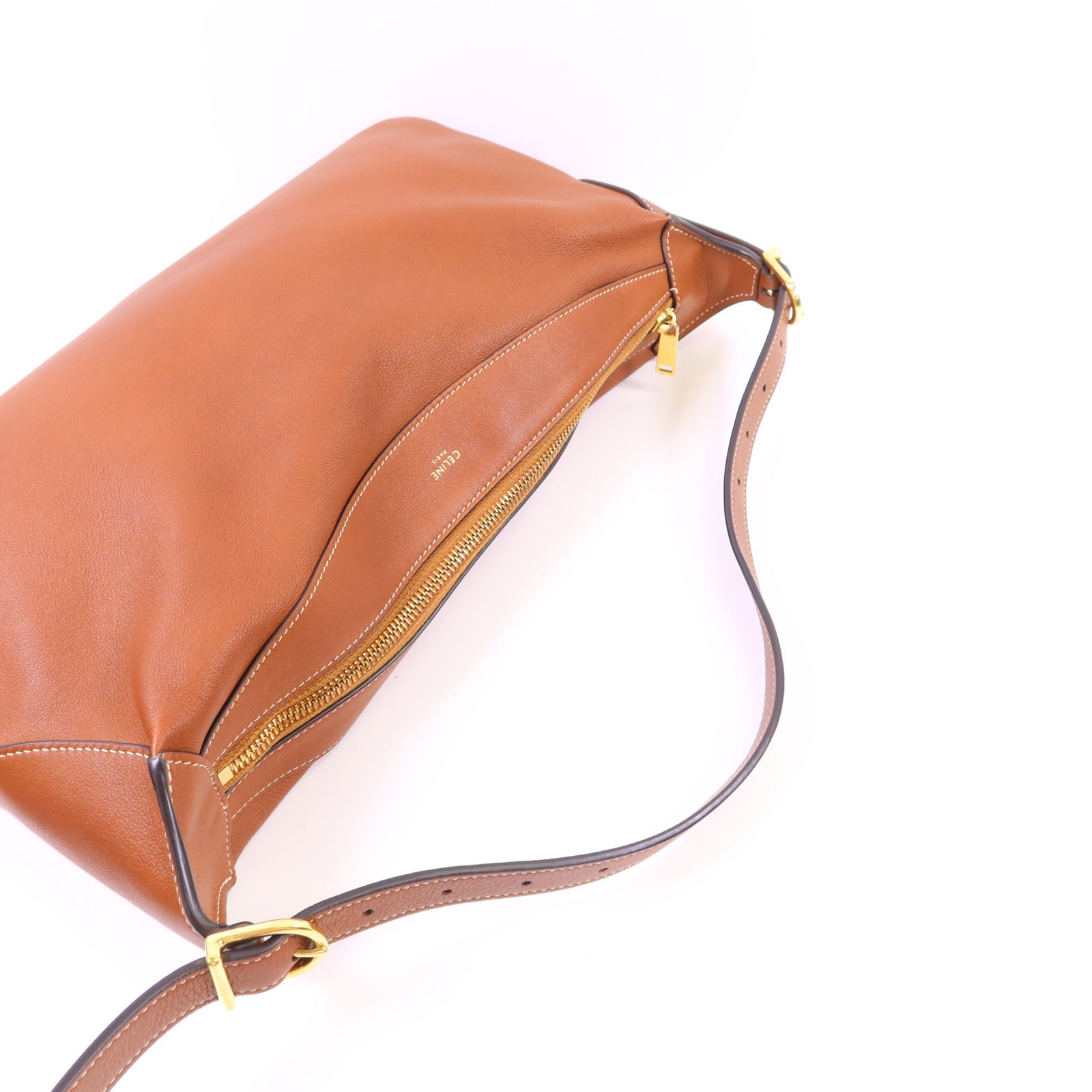 CELINE 牛皮皮革Romy金扣肩背袋