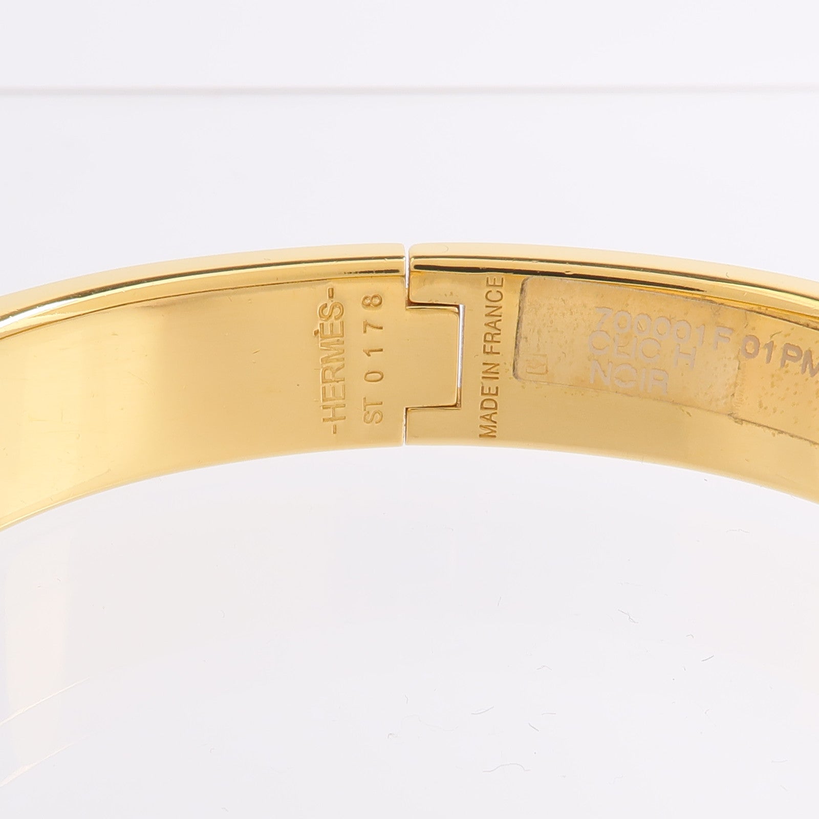 HERMES 金屬/琺瑯Clic H Bracelet手鐲Noir