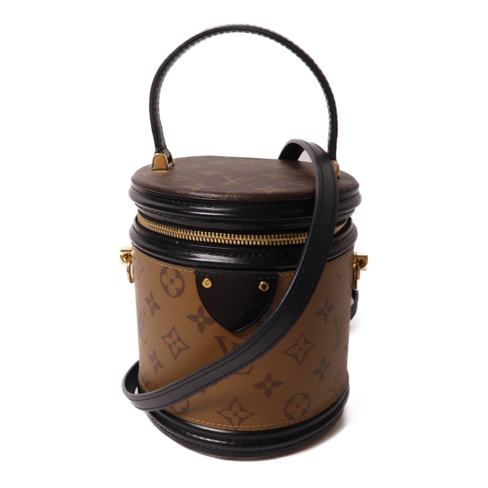 LOUIS VUITTON 【激減優惠】Monogram Reverse Cannes金扣手挽肩背兩用袋啡色