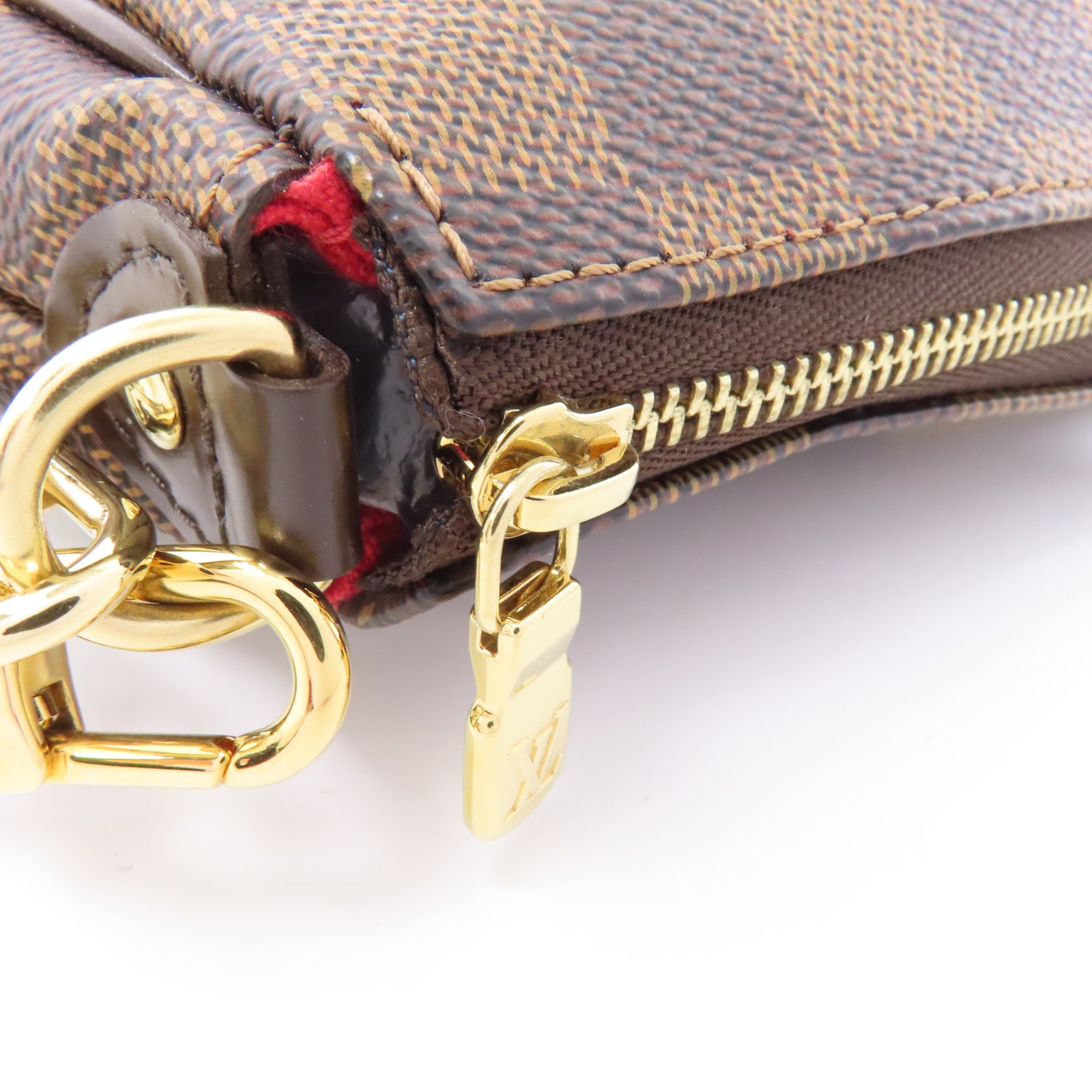 LOUIS VUITTON Damier Eva金扣手挽肩背兩用袋棕色