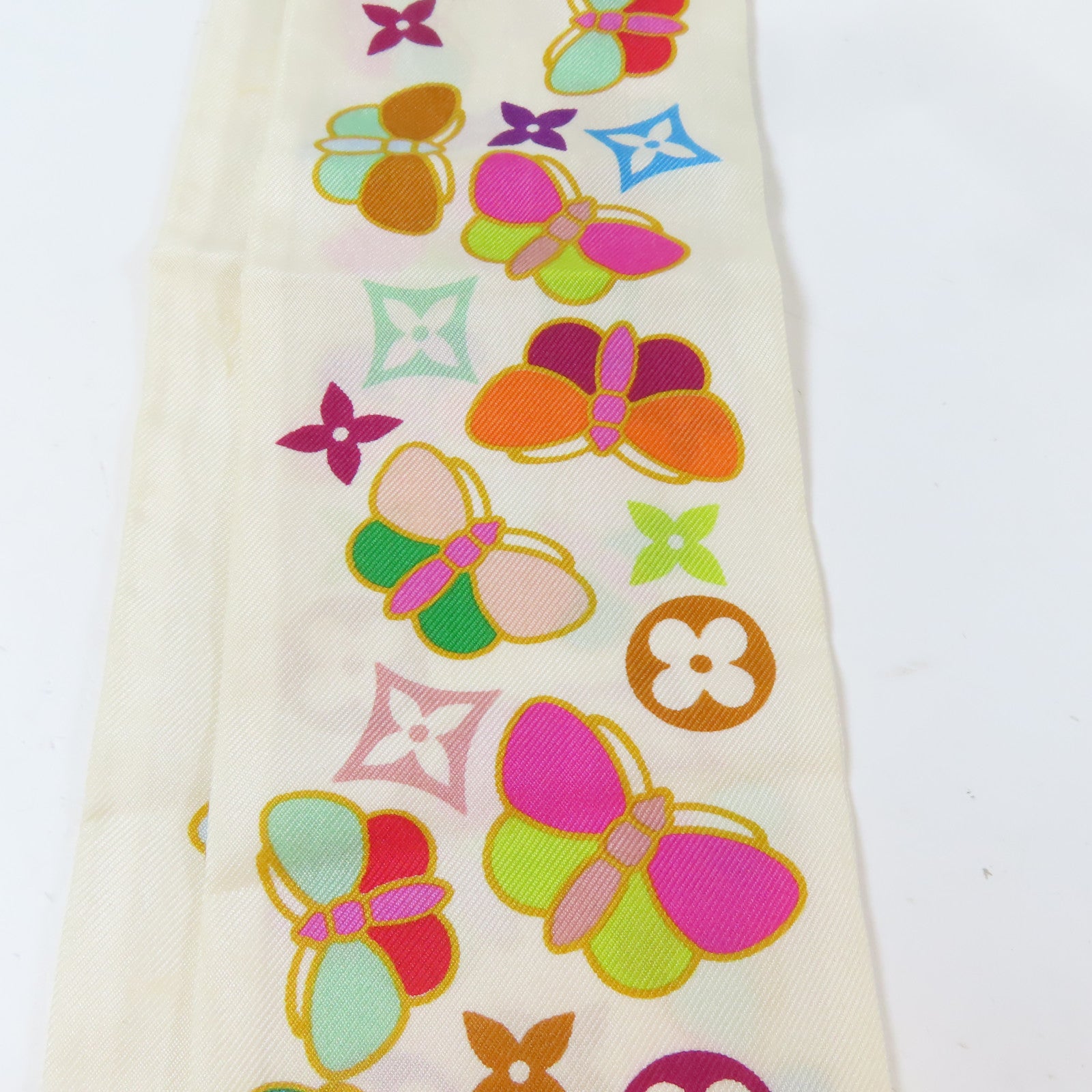 LOUIS VUITTON 絲質Scarf絲巾米色/紅色/紫色/綠色