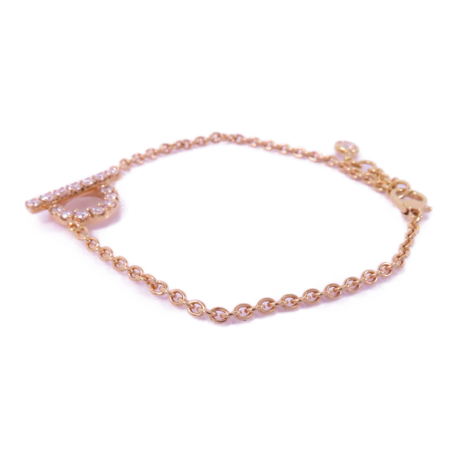 HERMES 18K玫瑰金Finesse Bracelet鑽石手鏈
