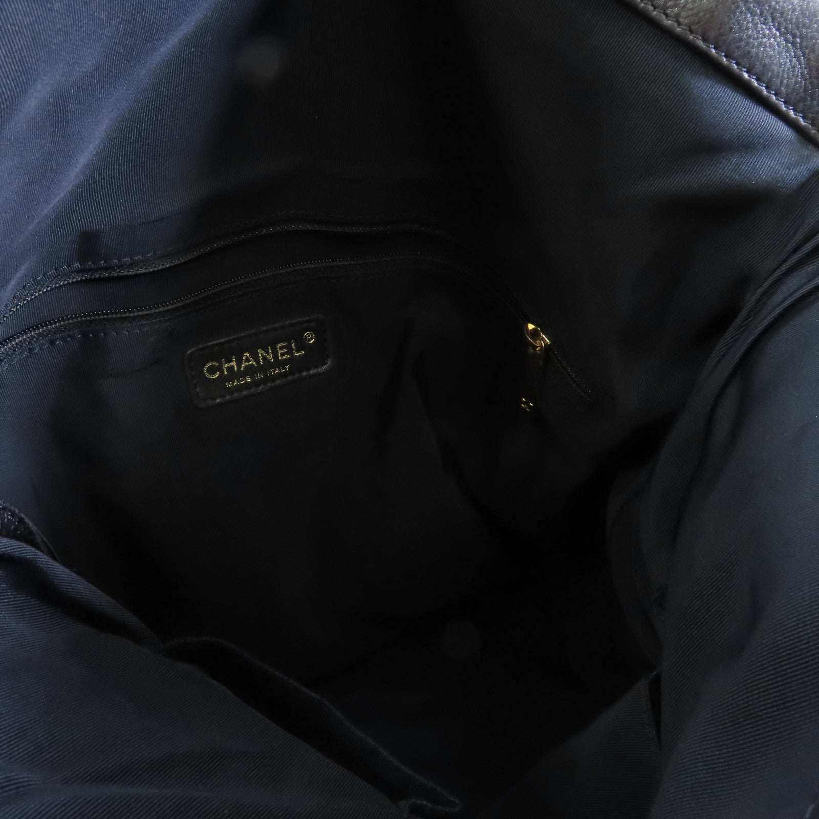 CHANEL 菱格牛皮皮革Shoulder Bag金扣鏈帶肩背袋黑色