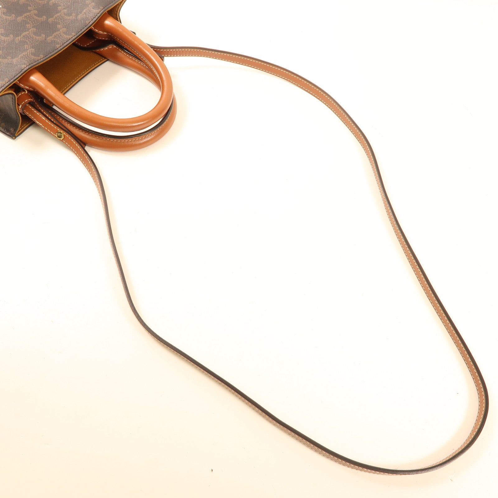 CELINE 塗層帆布Mini Vertical Cabas Tote金扣手挽肩背兩用袋