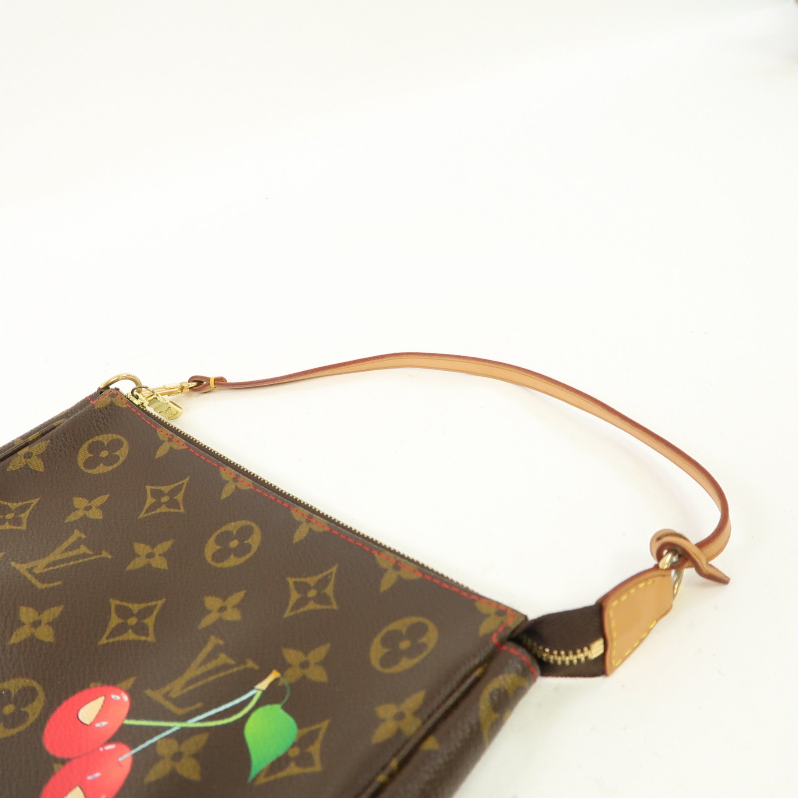 LOUIS VUITTON Monogram Pochette Accessories金扣手拿包啡色