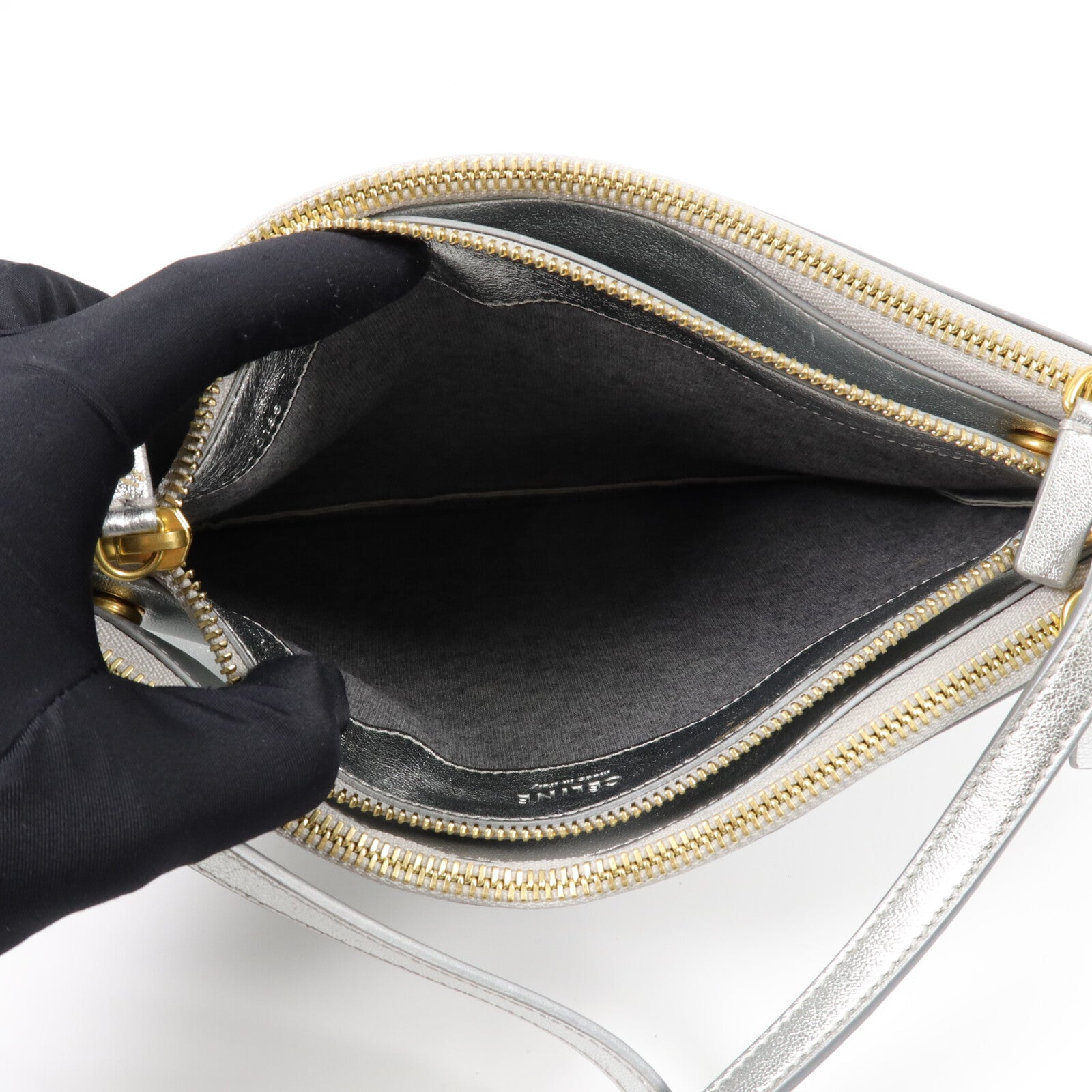 CELINE 牛皮皮革Trio Large肩背袋