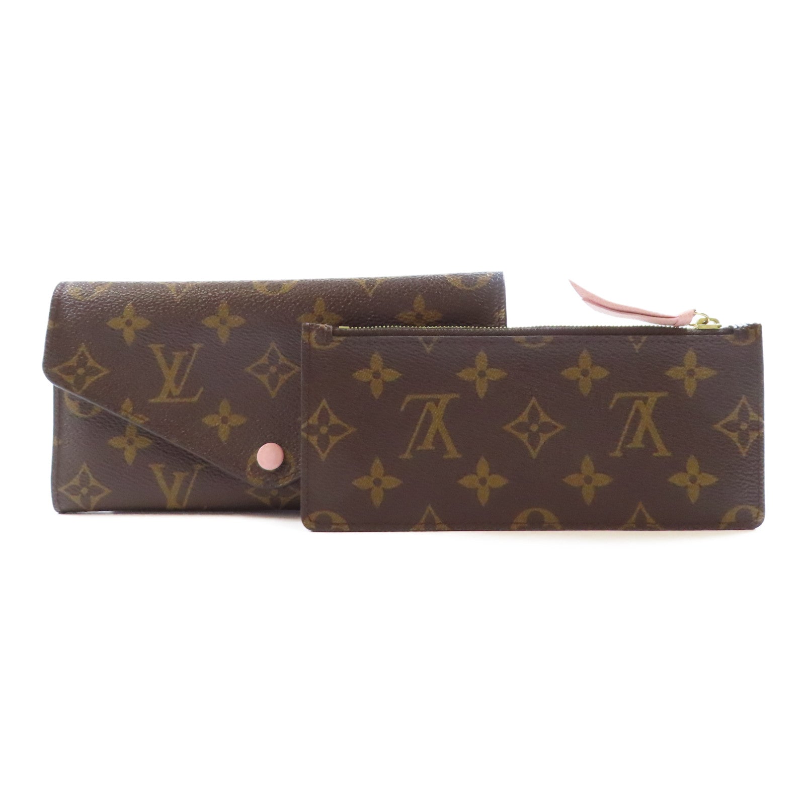 LOUIS VUITTON Monogram Portefeuille Josephine金扣長錢包棕色